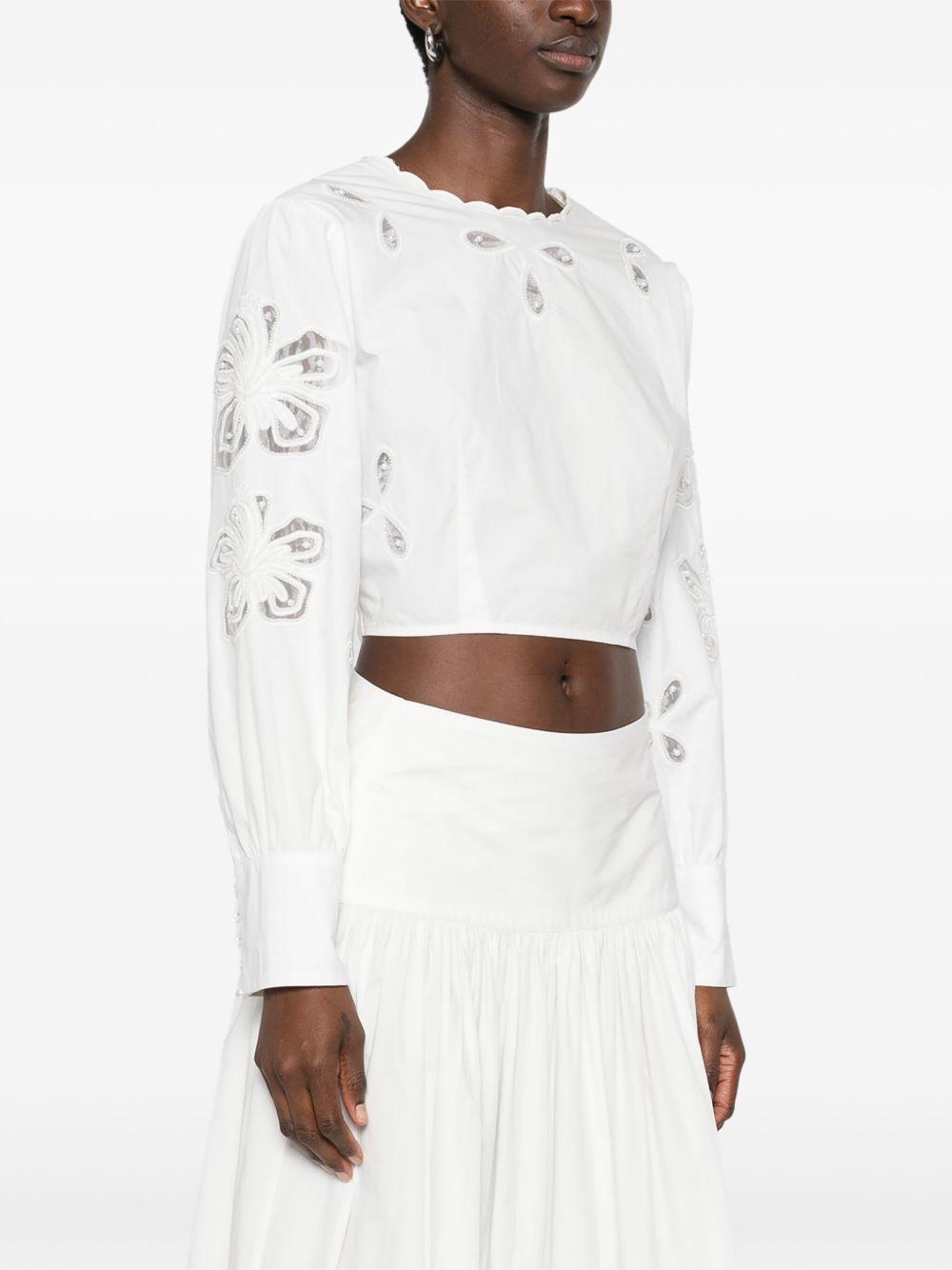 floral-embroidered blouse Product Image