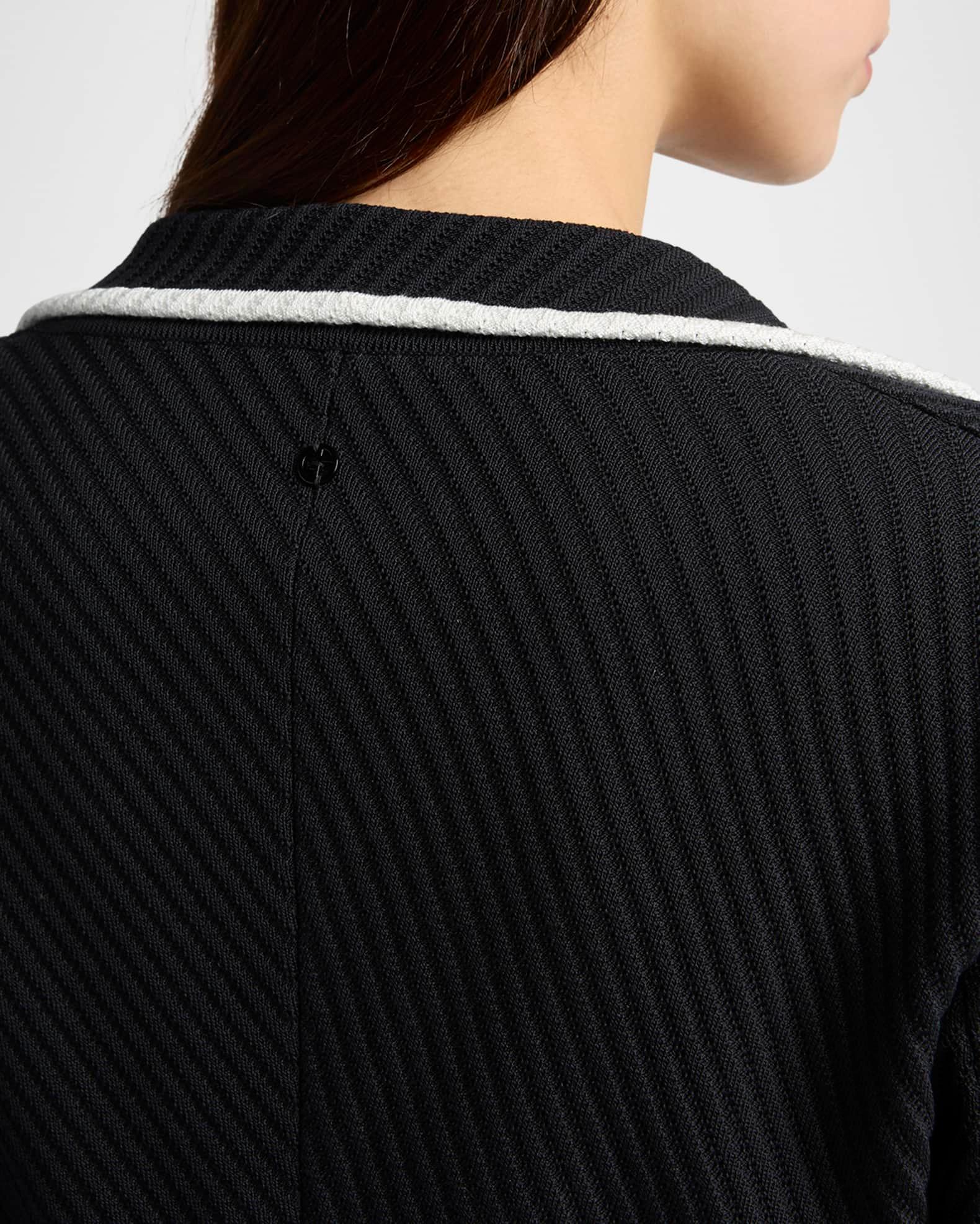 Silk Pointelle Knit Single-Breasted Jacket Product Image