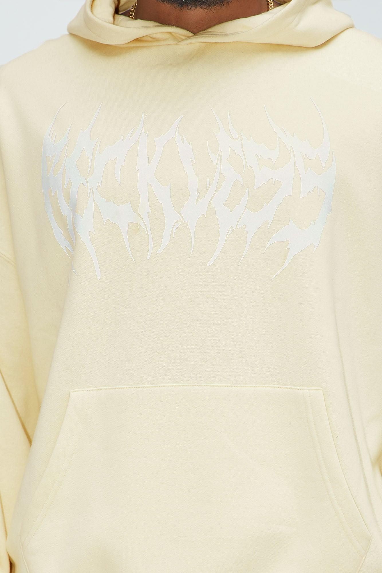 Tyson Reckless Reflective Oversized Hoodie - Cream Product Image