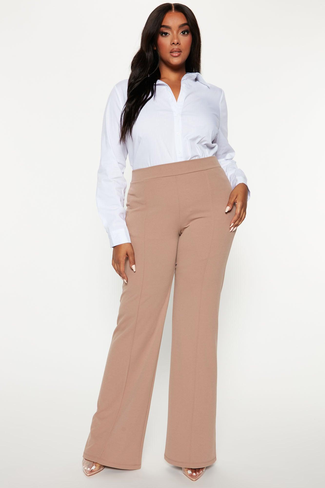 Tall Victoria High Waisted Dress Pants - Taupe Product Image