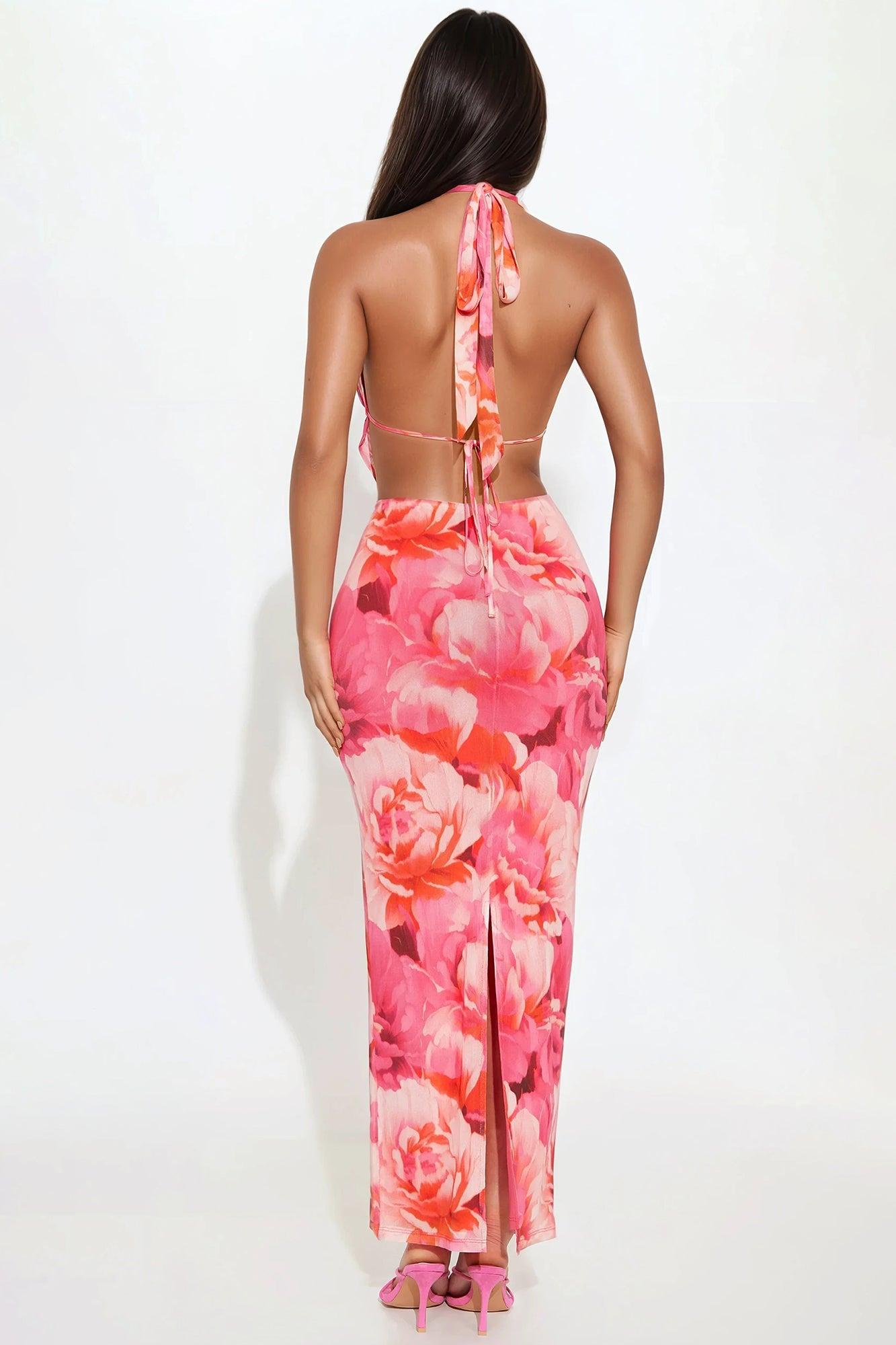 Alexandra Mesh Maxi Skirt Set - Pink Product Image