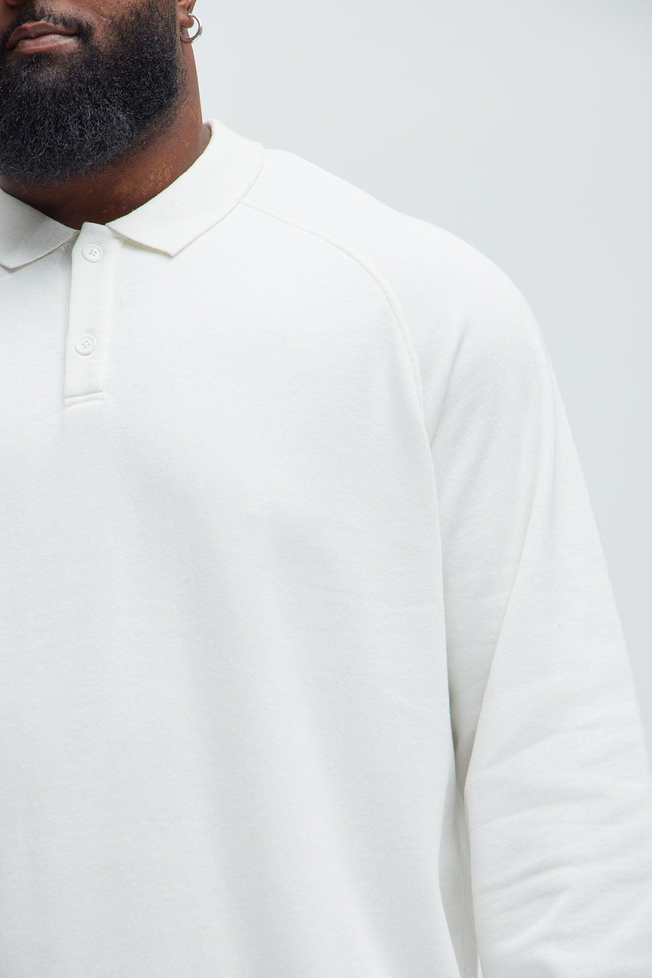 Tyson Late Night Raglan Long Sleeve Polo - Off White Product Image