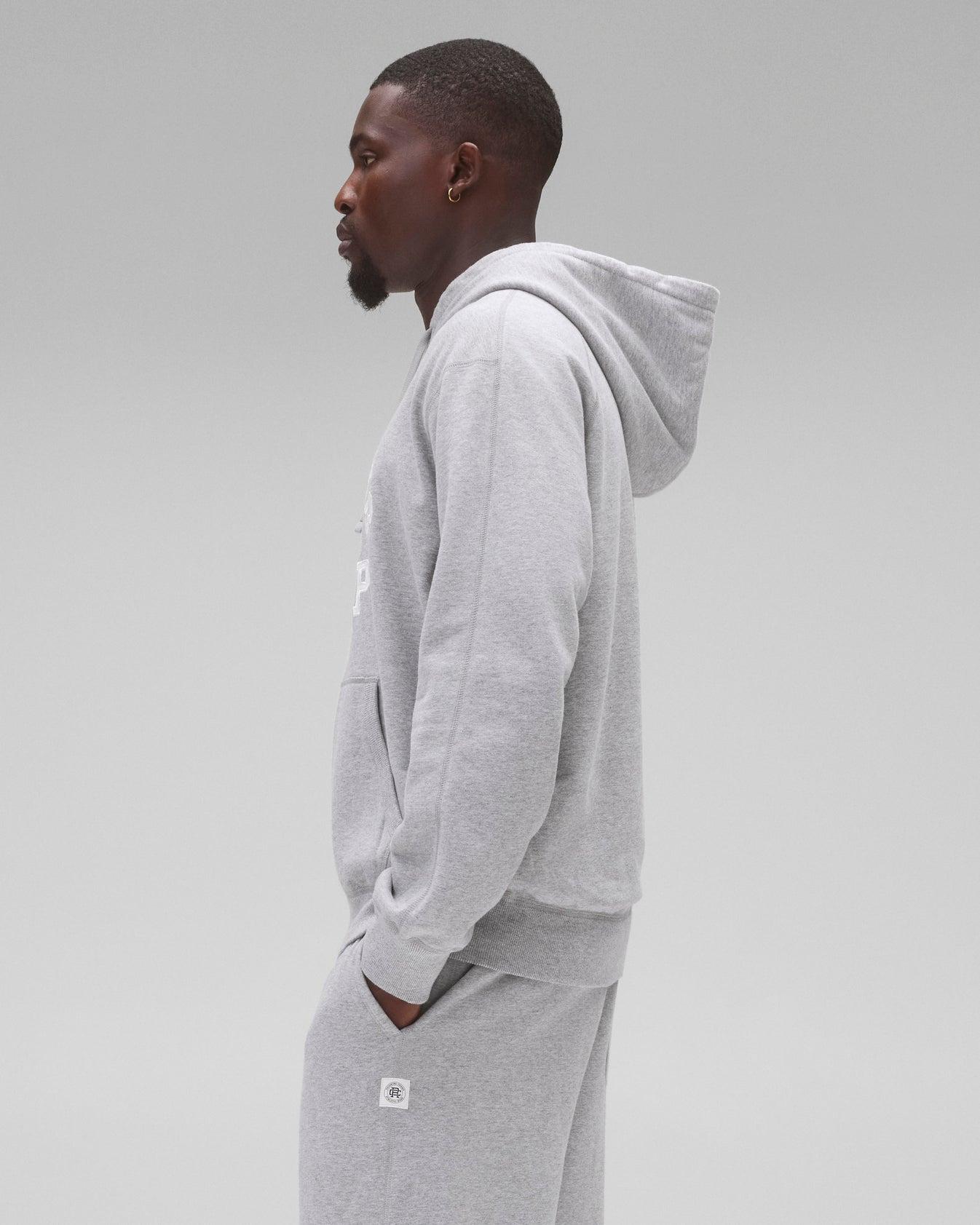 Reigning Champ Migweight Terry Arch Logo Hoodie in Heather Grey Product Image
