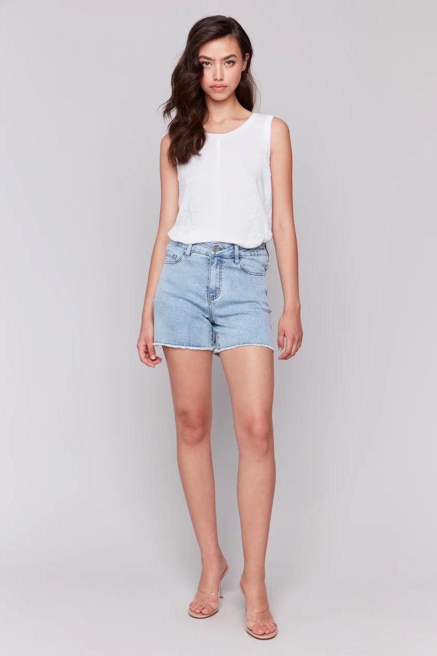 Embellished Denim Shorts Product Image