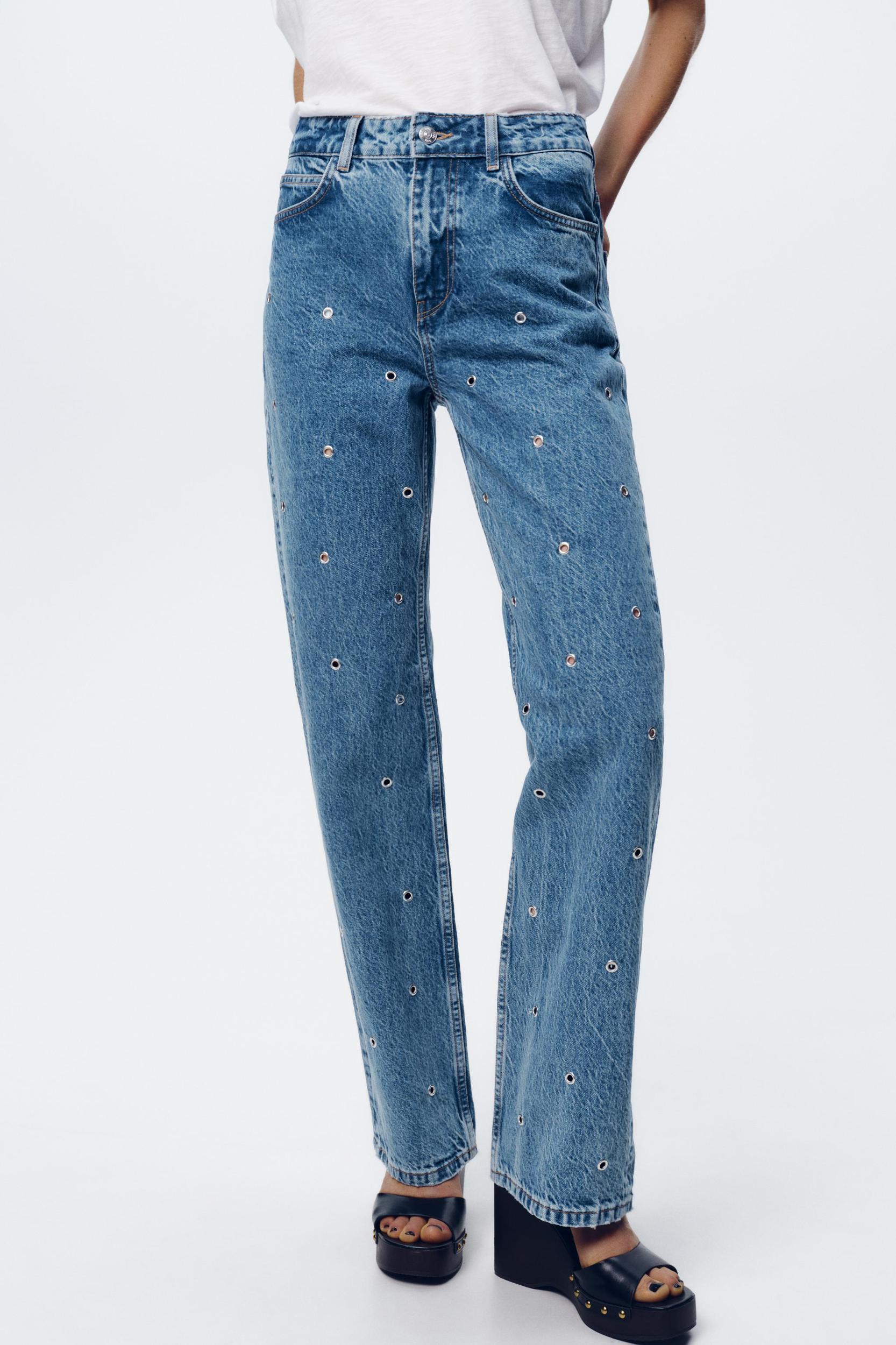 Z1975 HIGH-WAISTED STRAIGHT LONG LENGTH EYELET JEANS Product Image