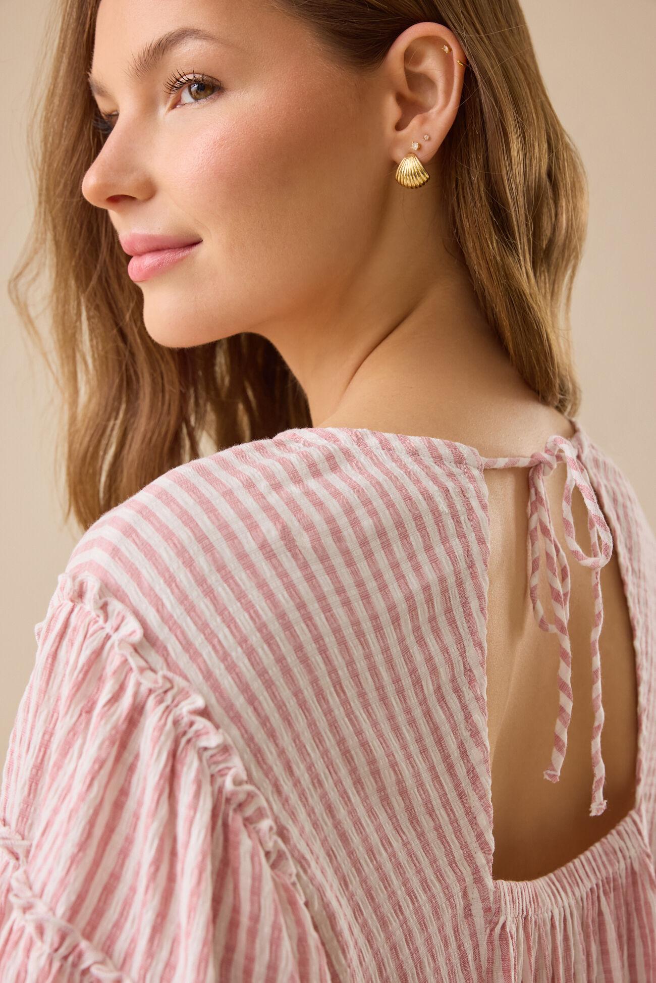 Delilah Striped Flutter Sleeve Top Product Image