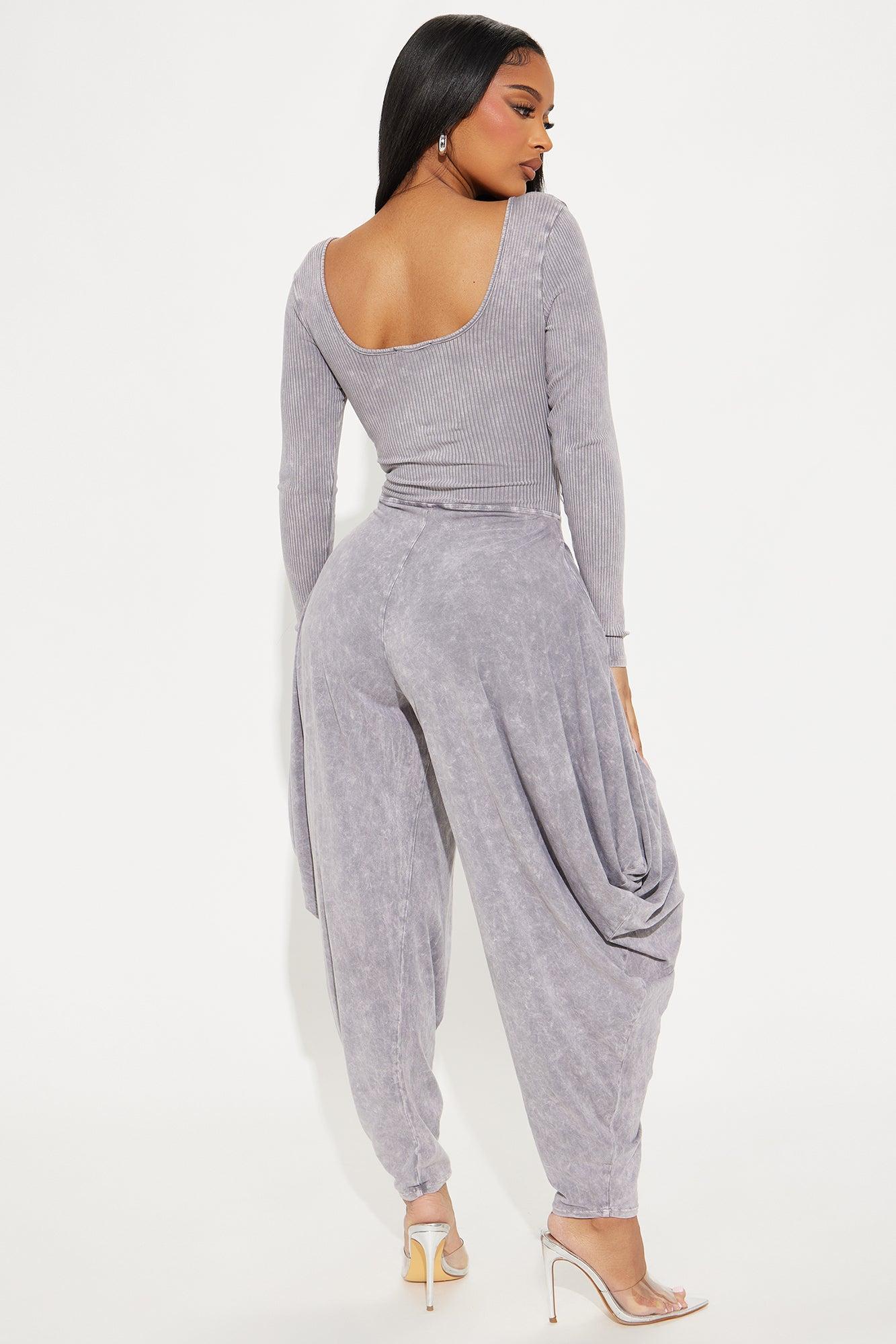 Call For You Long Sleeve Jumpsuit - Grey Product Image