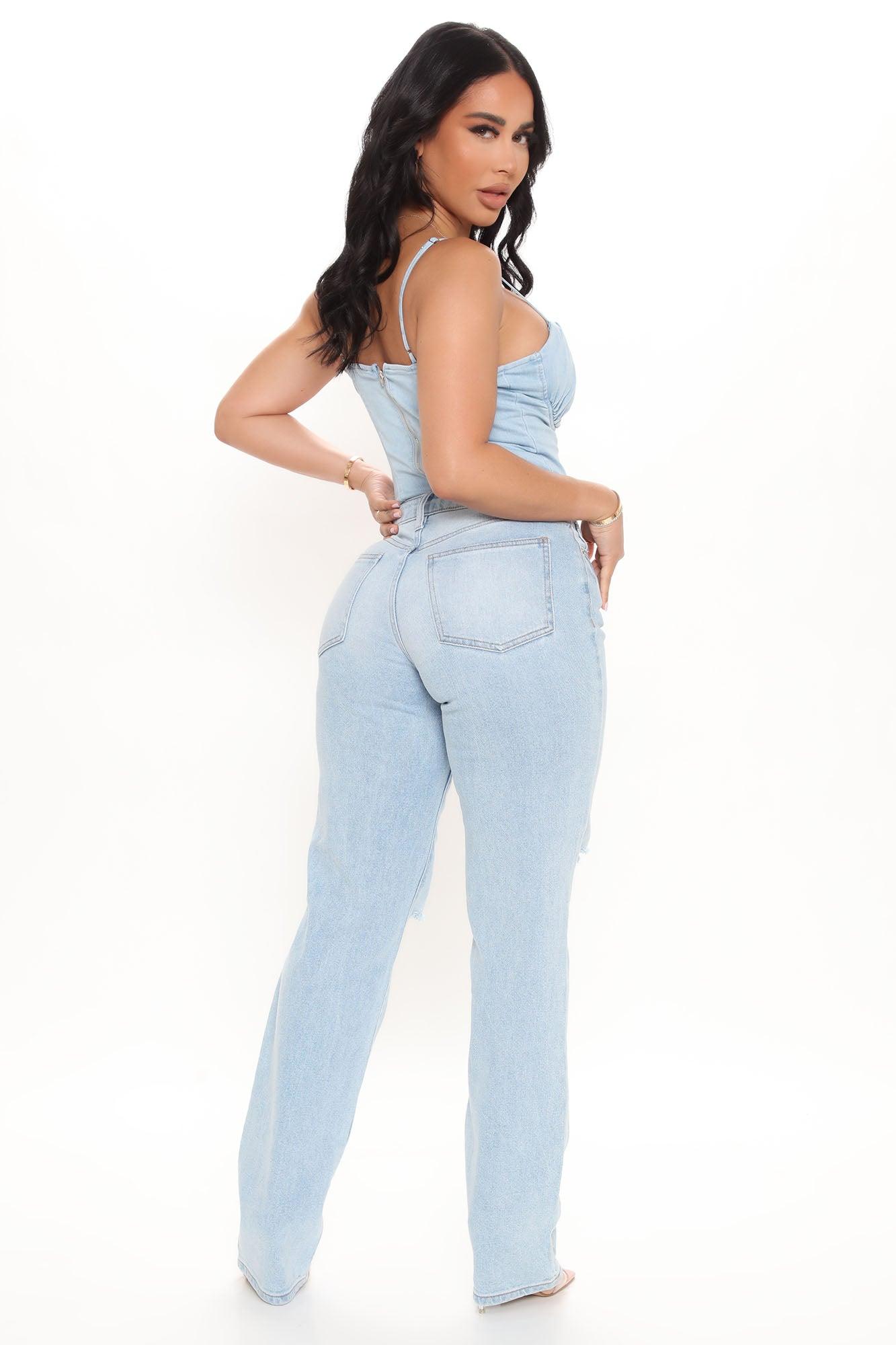 90's Nostalgia Straight Leg Jeans - Light Blue Wash Product Image