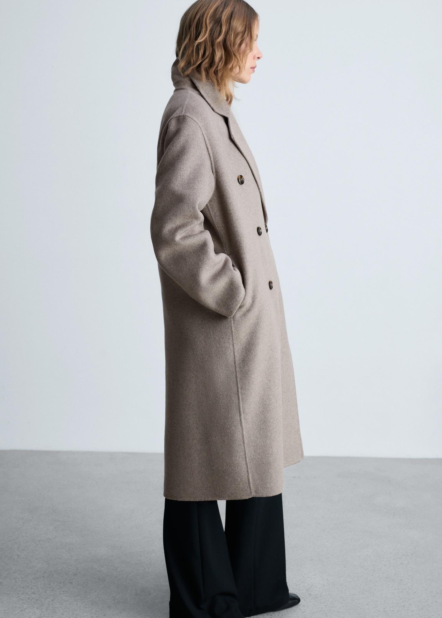 Oversize handmade long coat - Women | MANGO USA Product Image