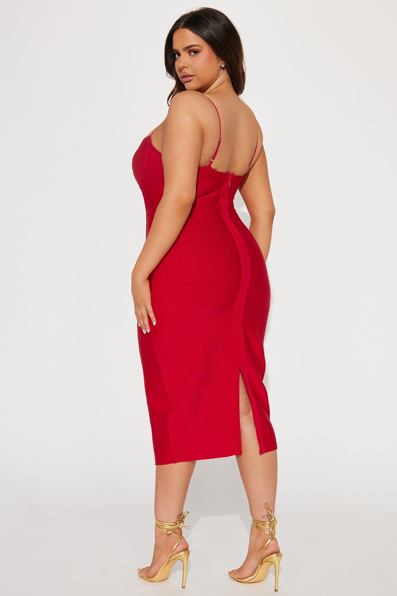 Becky Bandage Midi Dress - Red Product Image