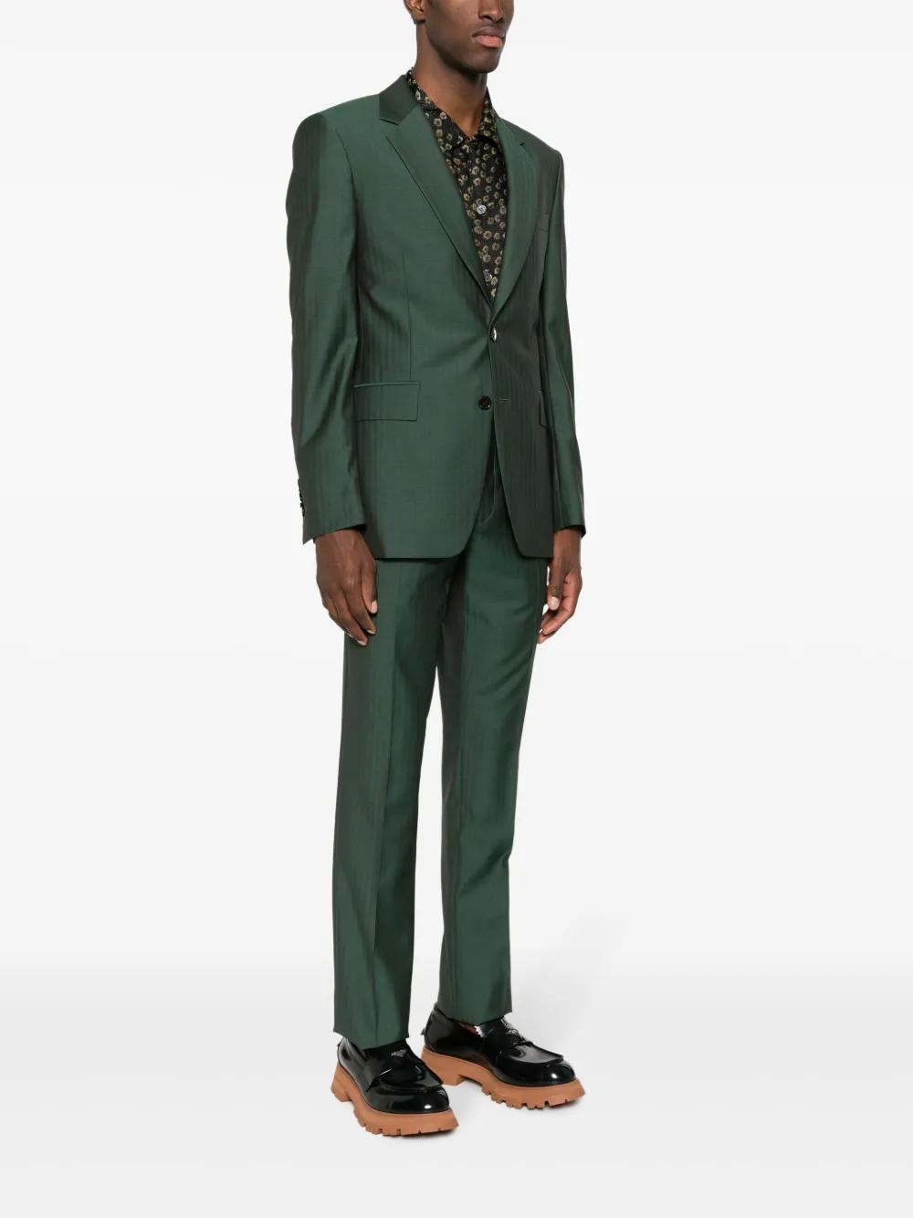 tonal-striped single-breasted virgin wool suit Product Image