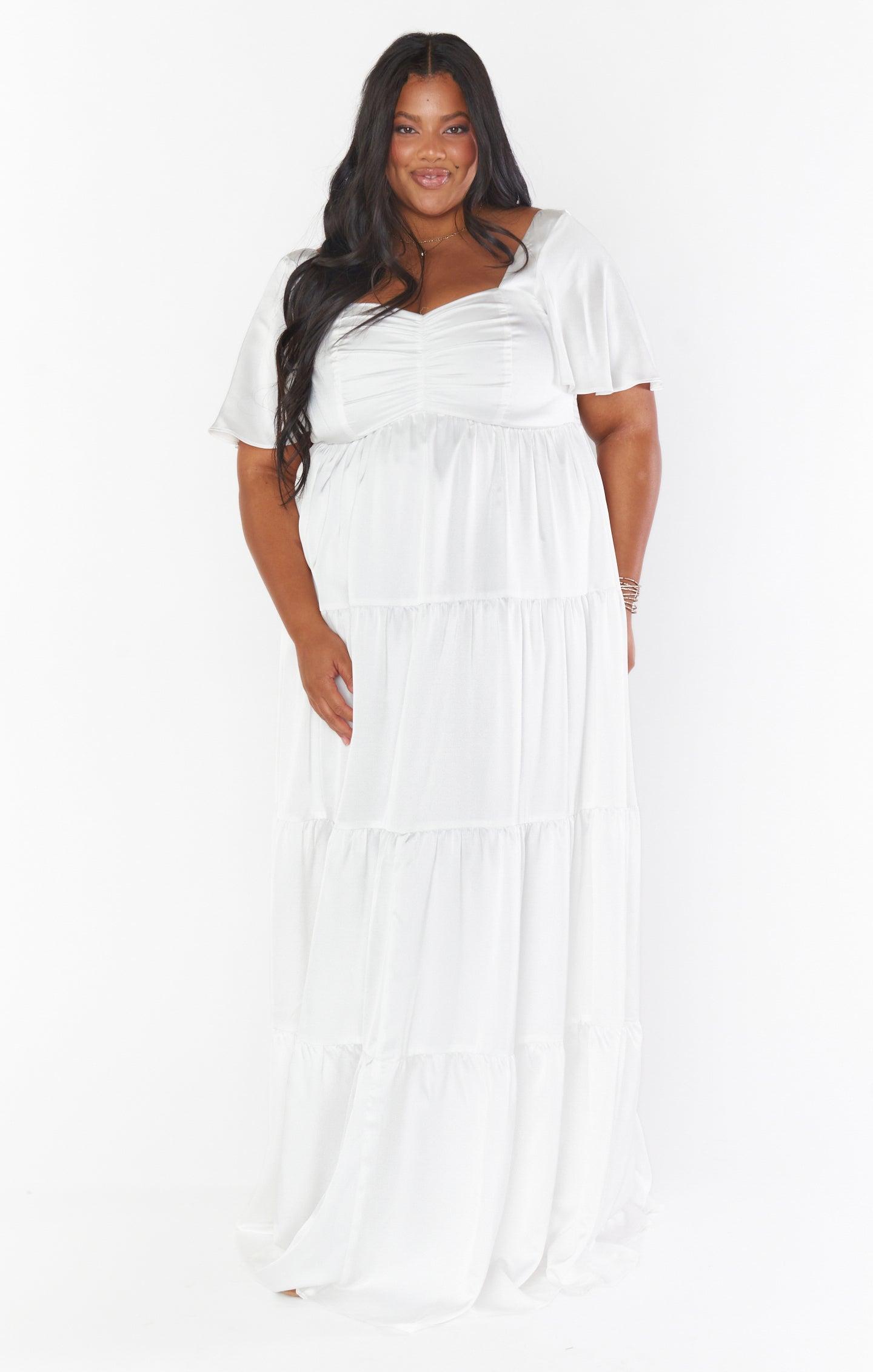 Nicole Maxi Dress ~ Ivory Luxe Satin Product Image