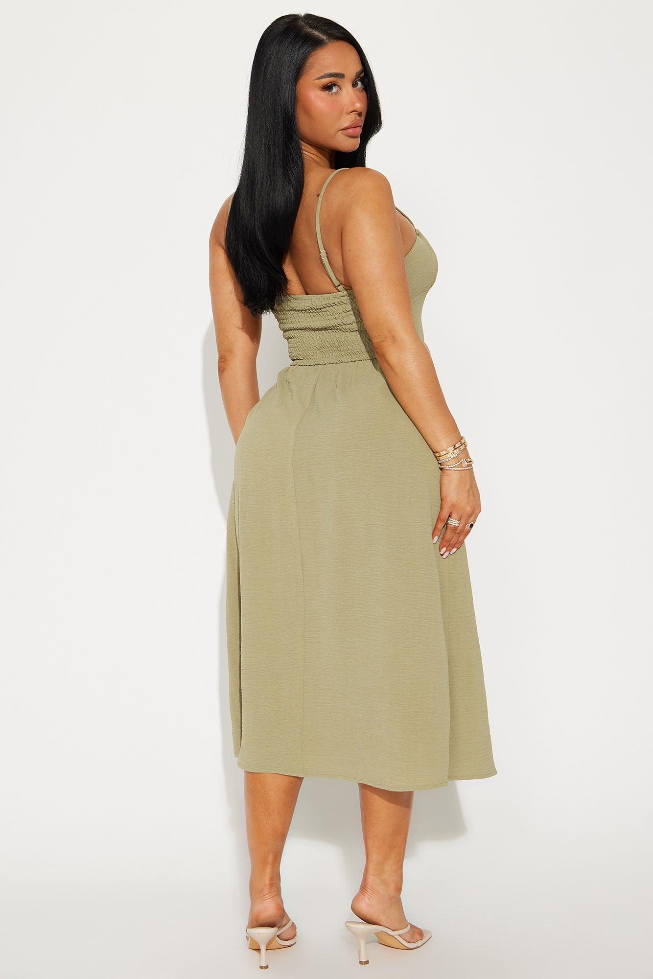Amalfi Summer Midi Dress - Sage Product Image