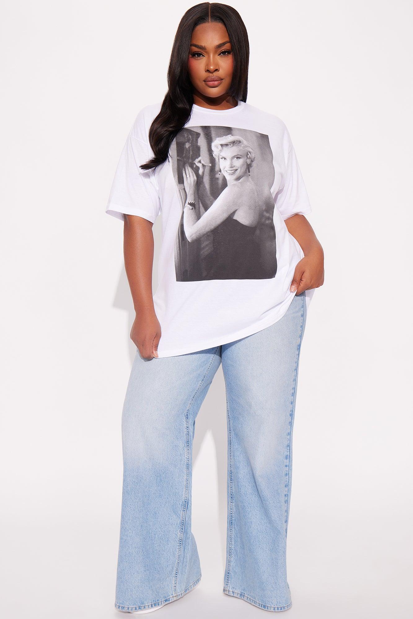 Marilyn Monroe Iconic Oversized Tee - White Product Image