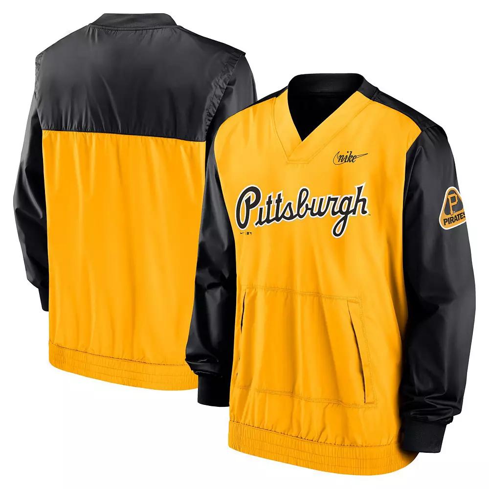 Men's Nike Black/Gold Pittsburgh Pirates Cooperstown Collection V-Neck Pullover,  Product Image