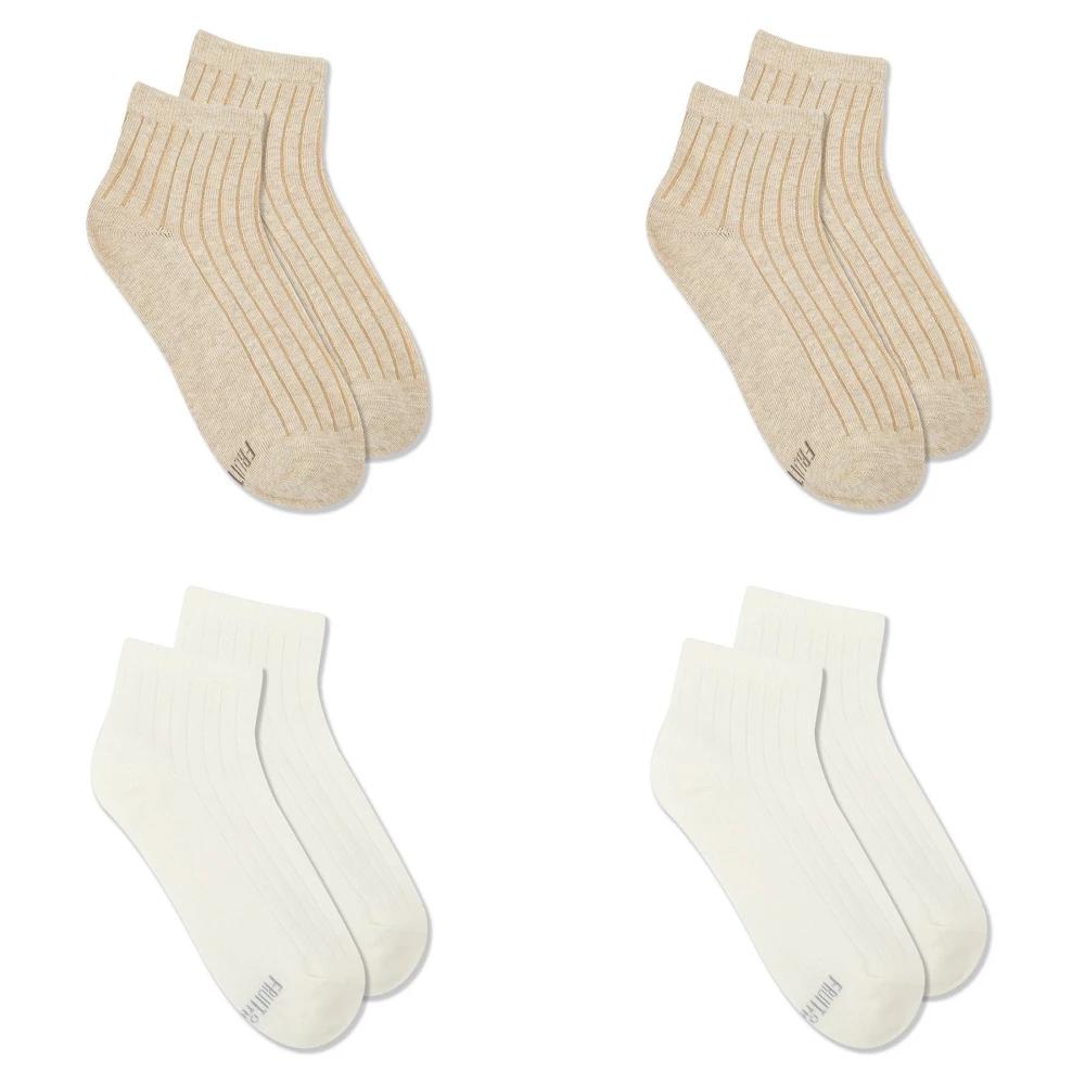 Women's Fruit of the Loom Cotton Comfort 4pk Ankle Socks - White 4-10 Product Image