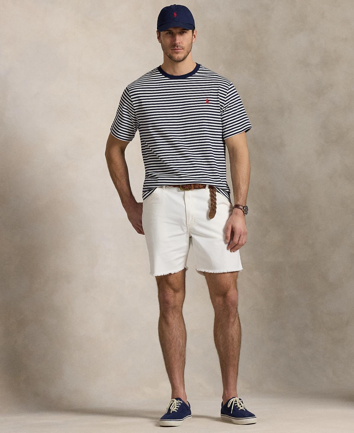 POLO RALPH LAUREN Striped Jersey T-shirt In White Product Image