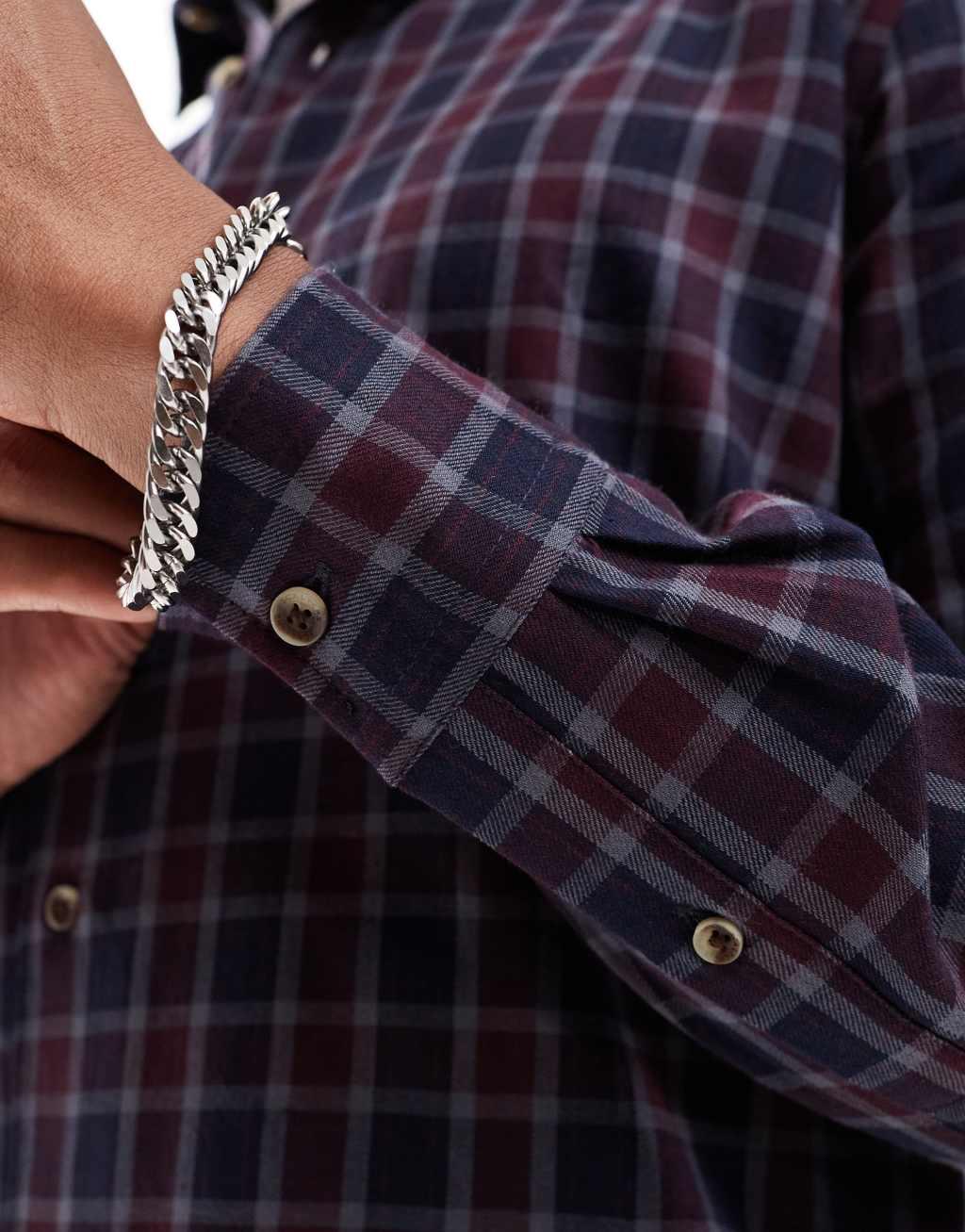 Scalpers Martyn Tartan Plaid Shirt In Navy  Product Image