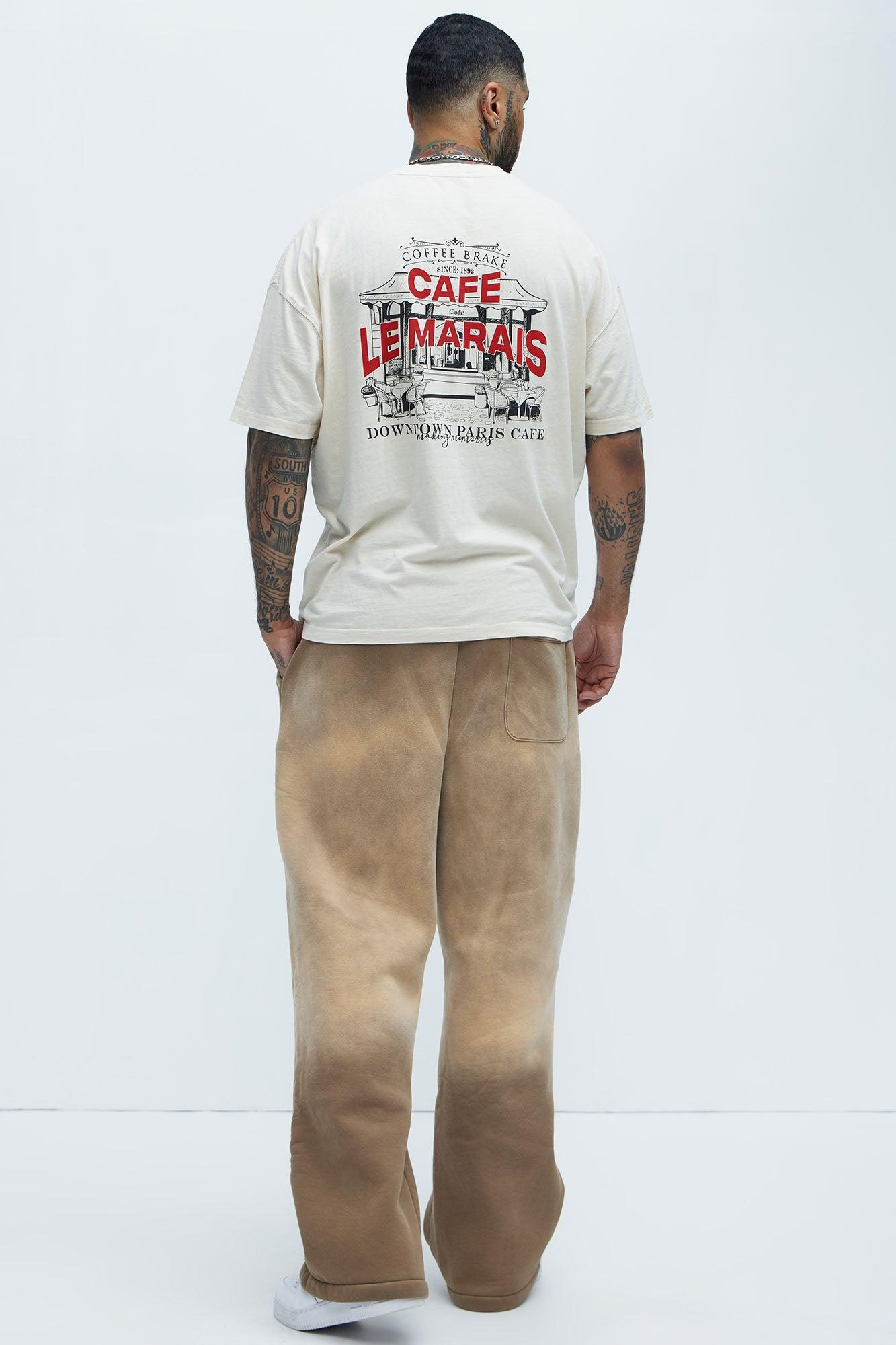 Cafe Le Marais Oversized Short Sleeve Tee - Cream Product Image