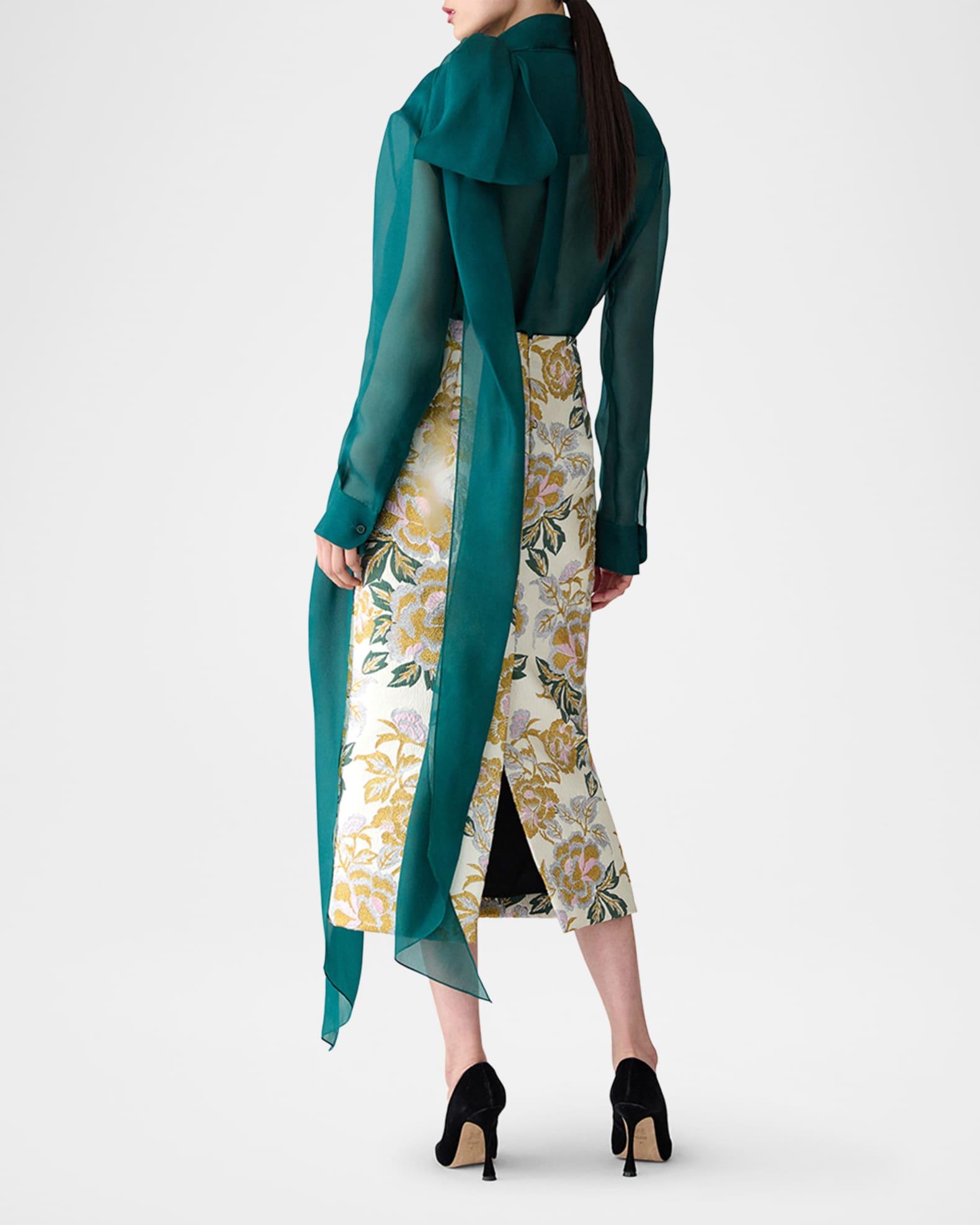 Floral Jacquard Midi Skirt Product Image