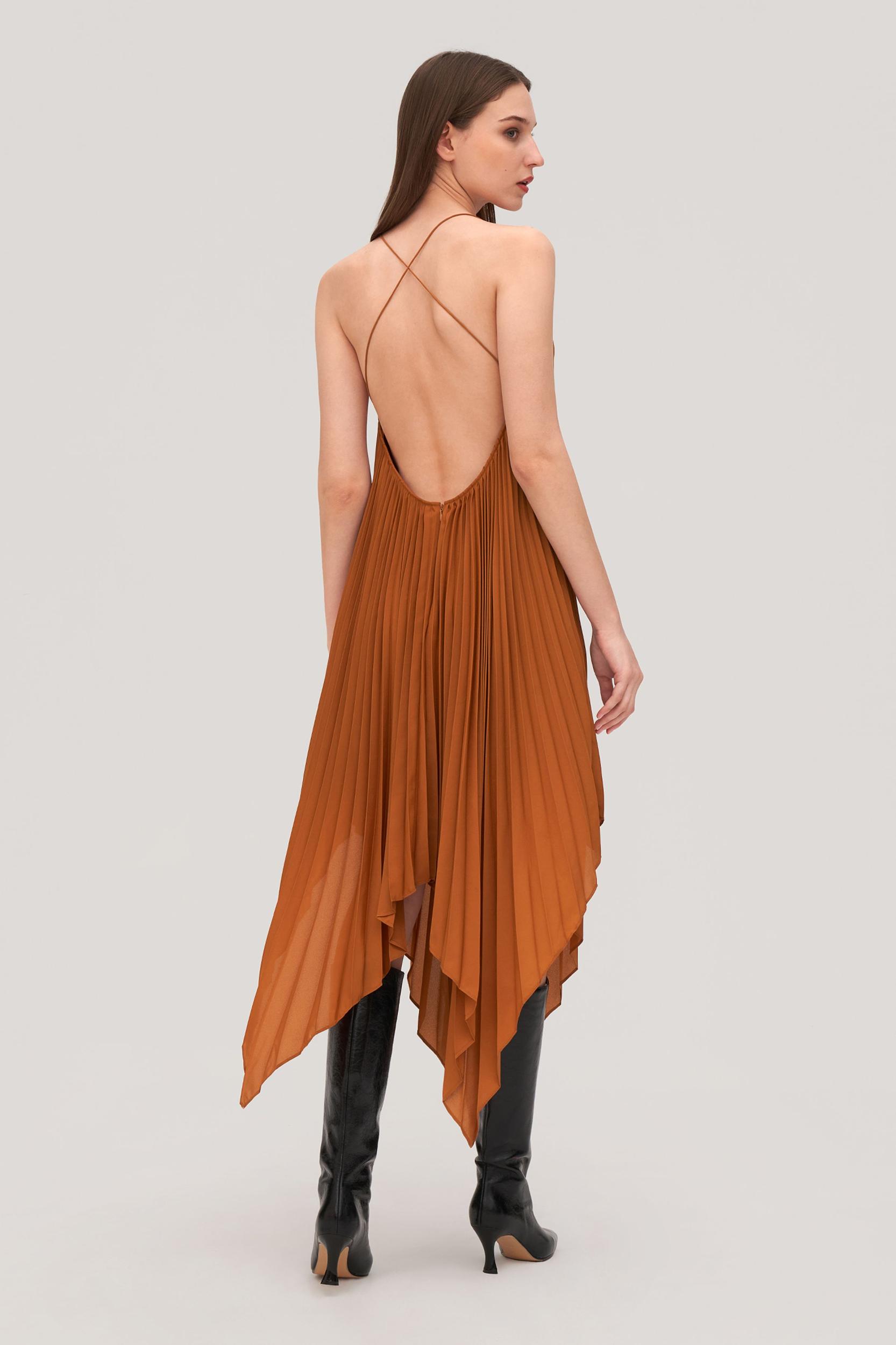 Pleated Silk Daisy Dress Product Image