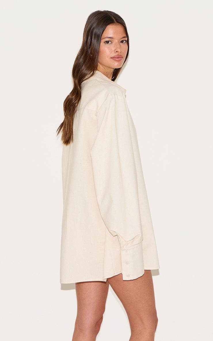 Ecru Oversized Lightweight Woven Cuff Shirt Product Image