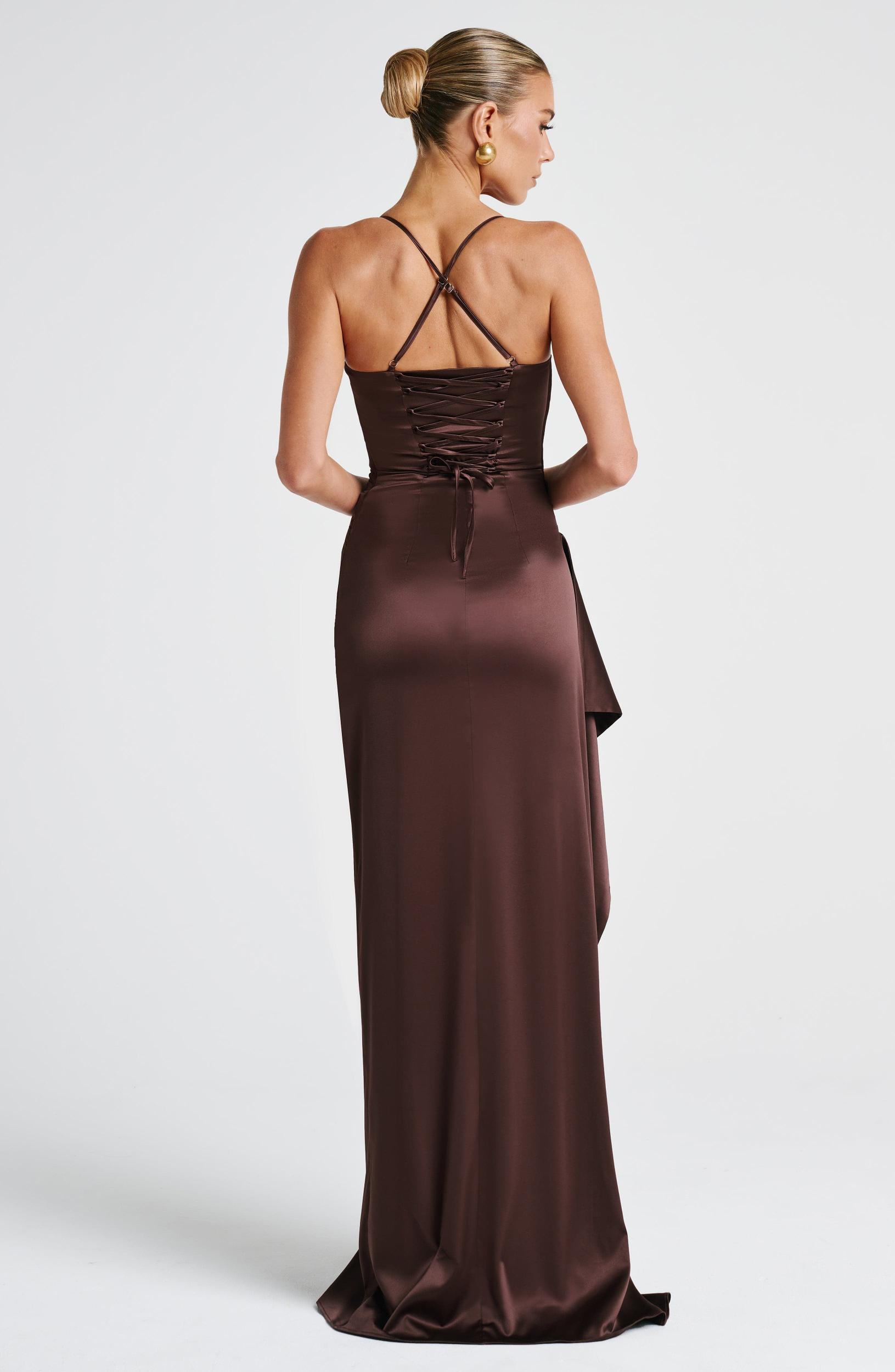 Helen Maxi Dress - Plum Brown Product Image