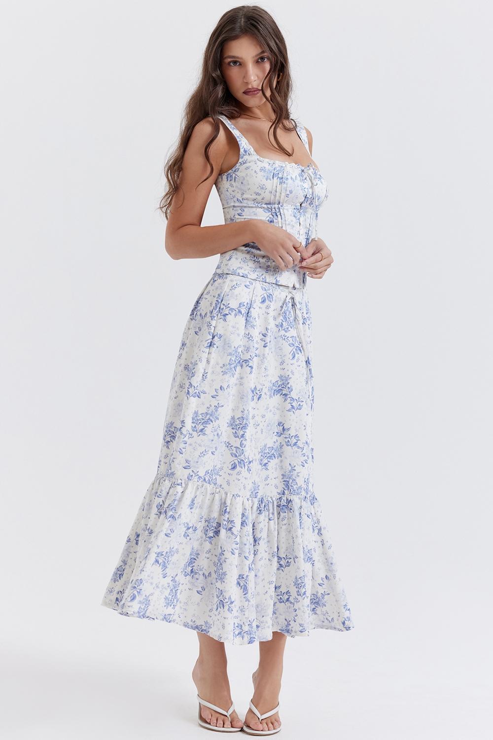 Chicca  blue floral print top Product Image