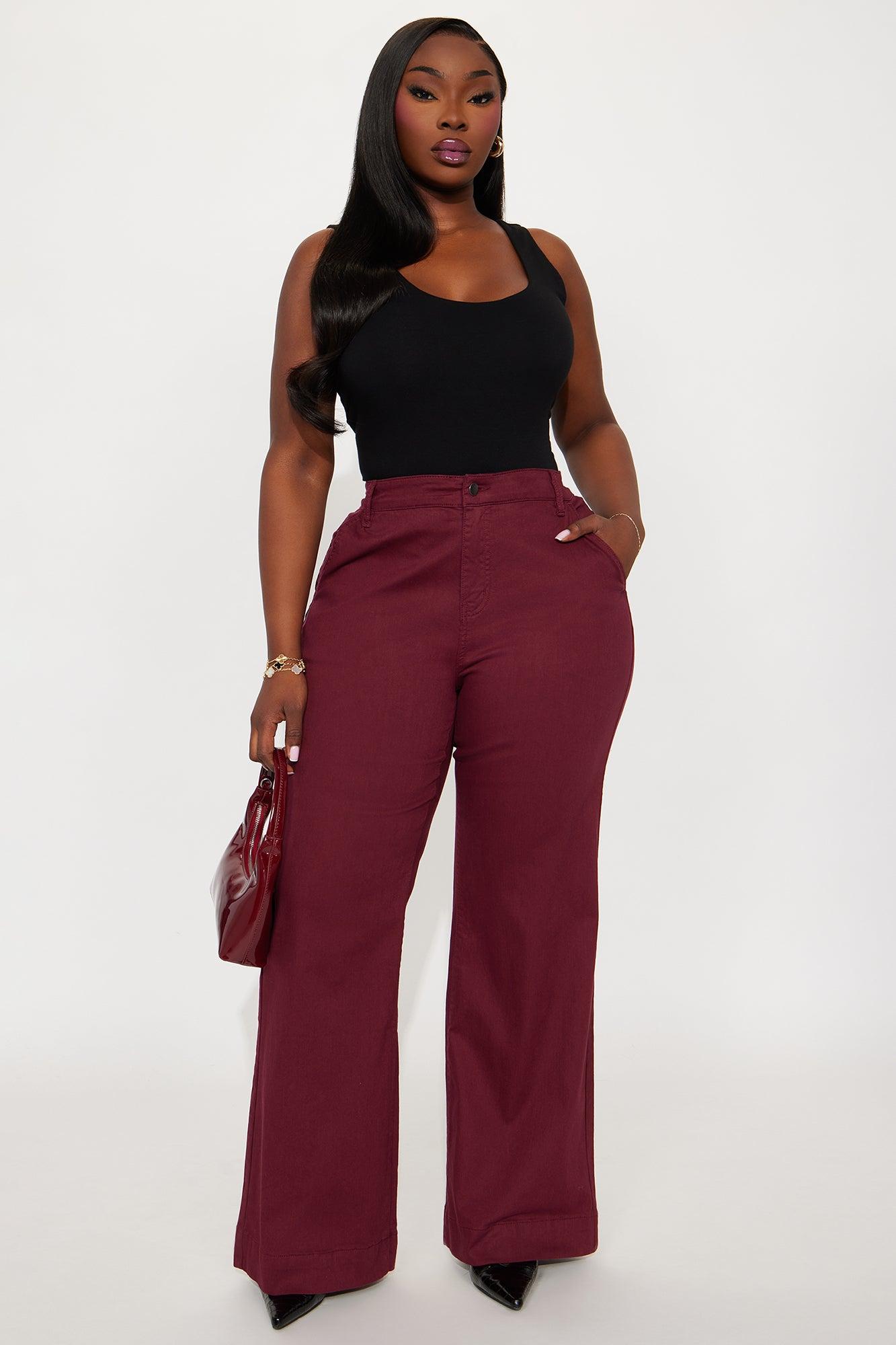 Margot Classic Color Trouser Jean - Burgundy Female Product Image