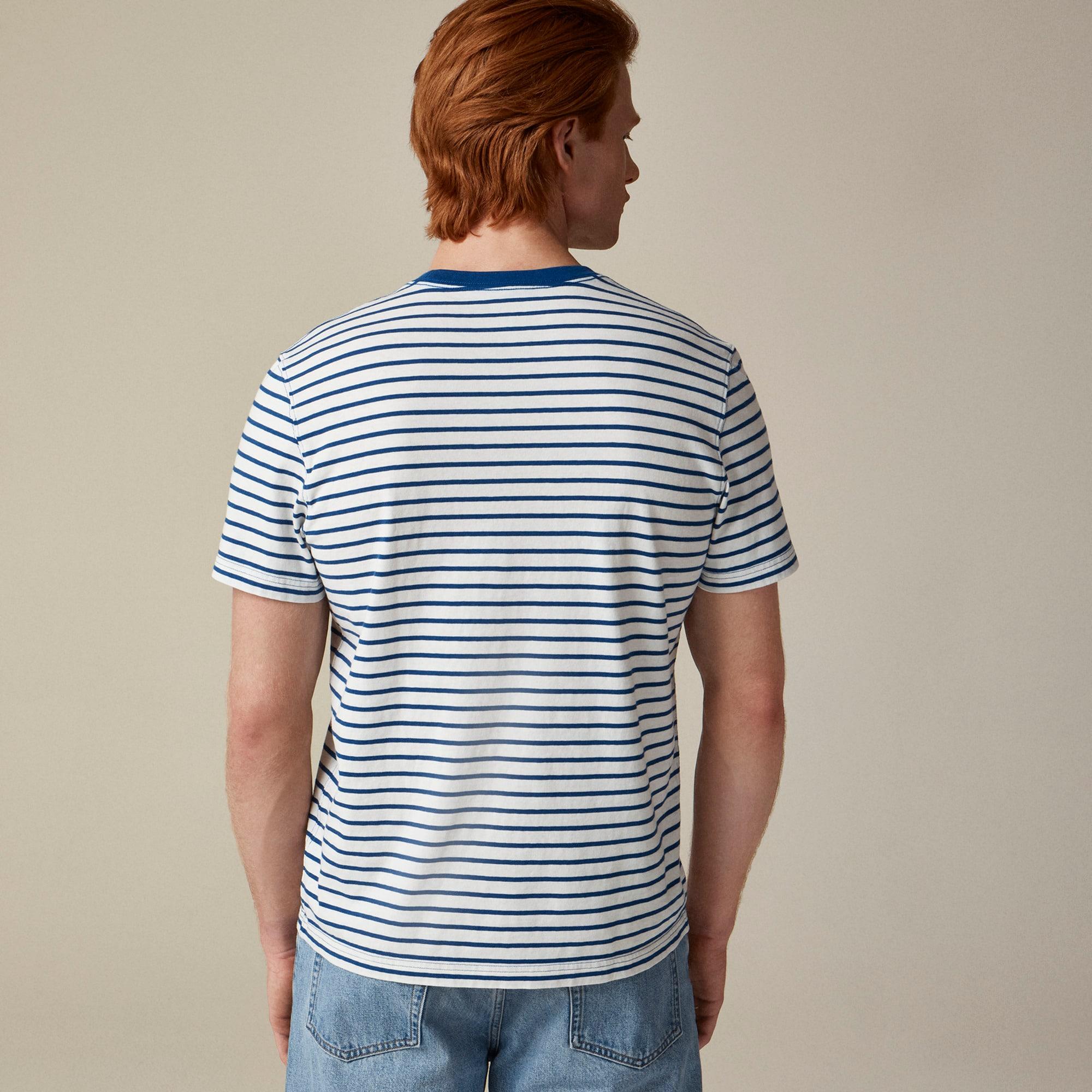 Vintage-wash cotton T-shirt in stripe Product Image