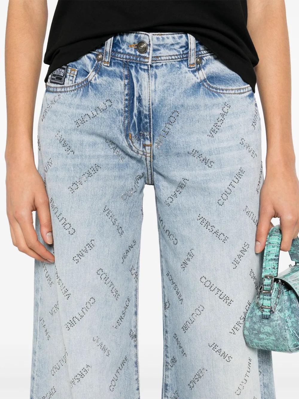 crystal-logo straight-leg jeans Product Image