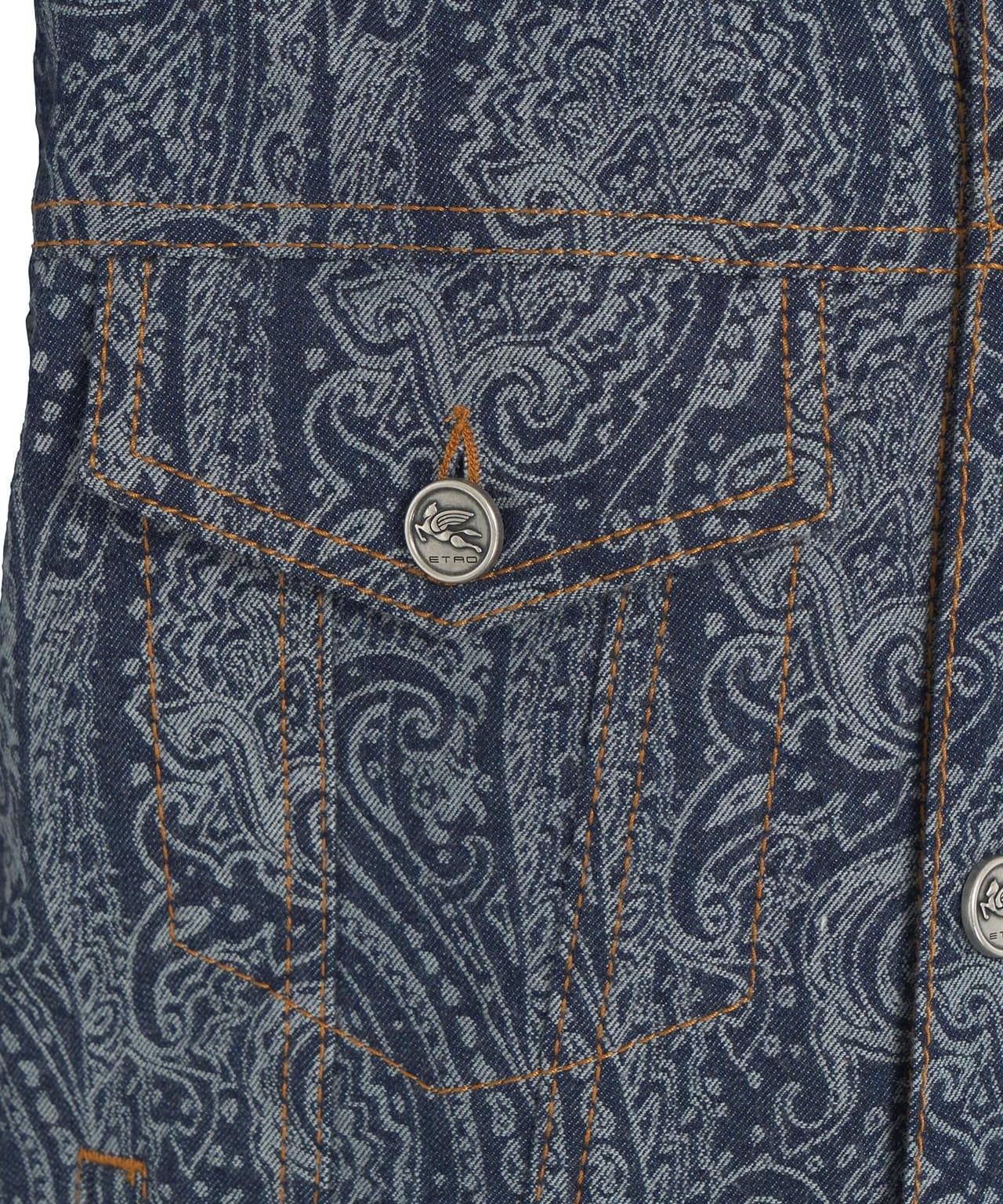 Denim jacket with paisley pattern Product Image