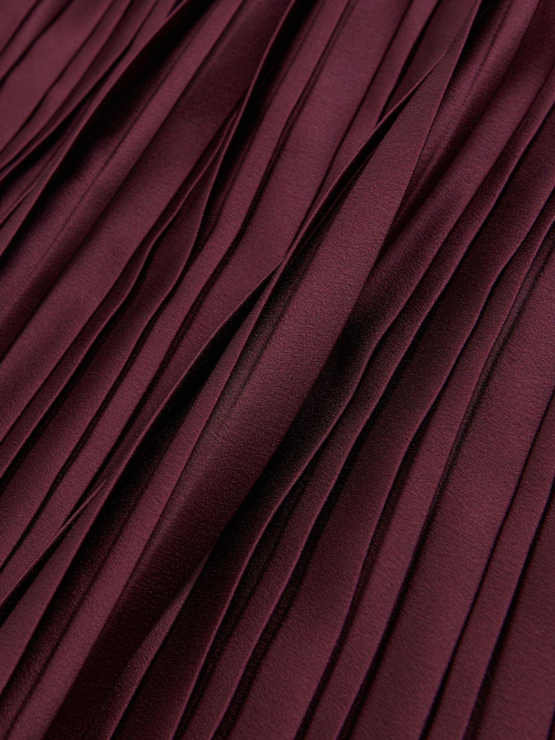 Pleated Midi Skirt in Burgundy Product Image