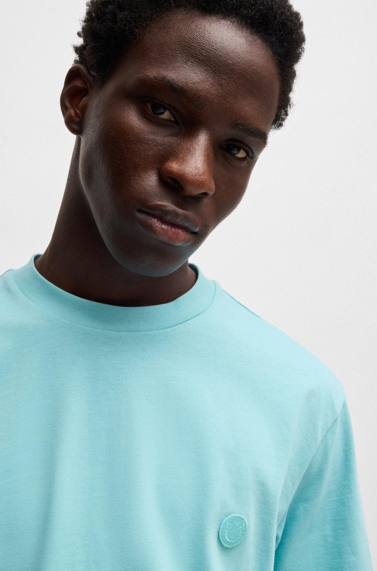 Cotton jersey T-shirt with curved logo Product Image