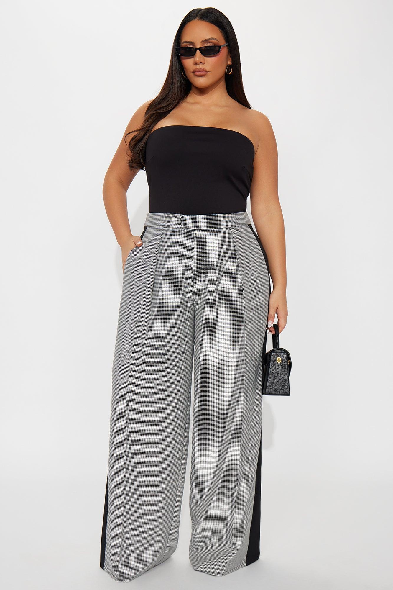 Jolie Houndstooth Trouser Pant 33 - Black/combo Female Product Image