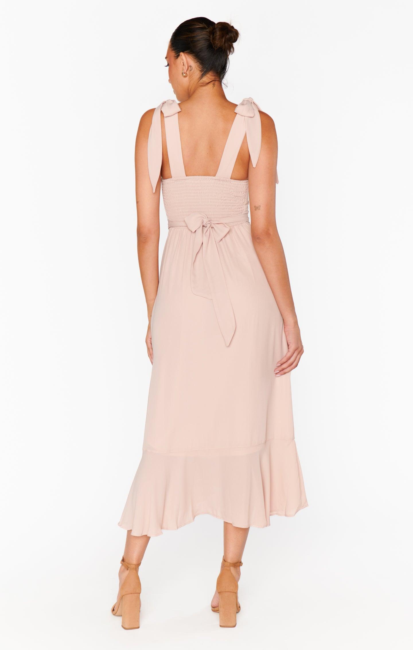 Claire Midi Dress ~ Dusty Blush Crisp Product Image
