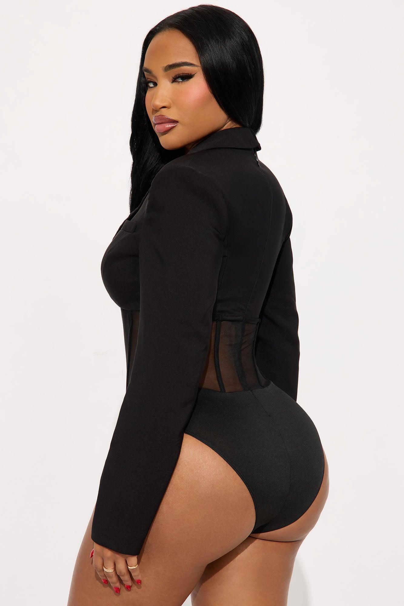 Berkley Long Sleeve Corset Bodysuit - Black Female Product Image