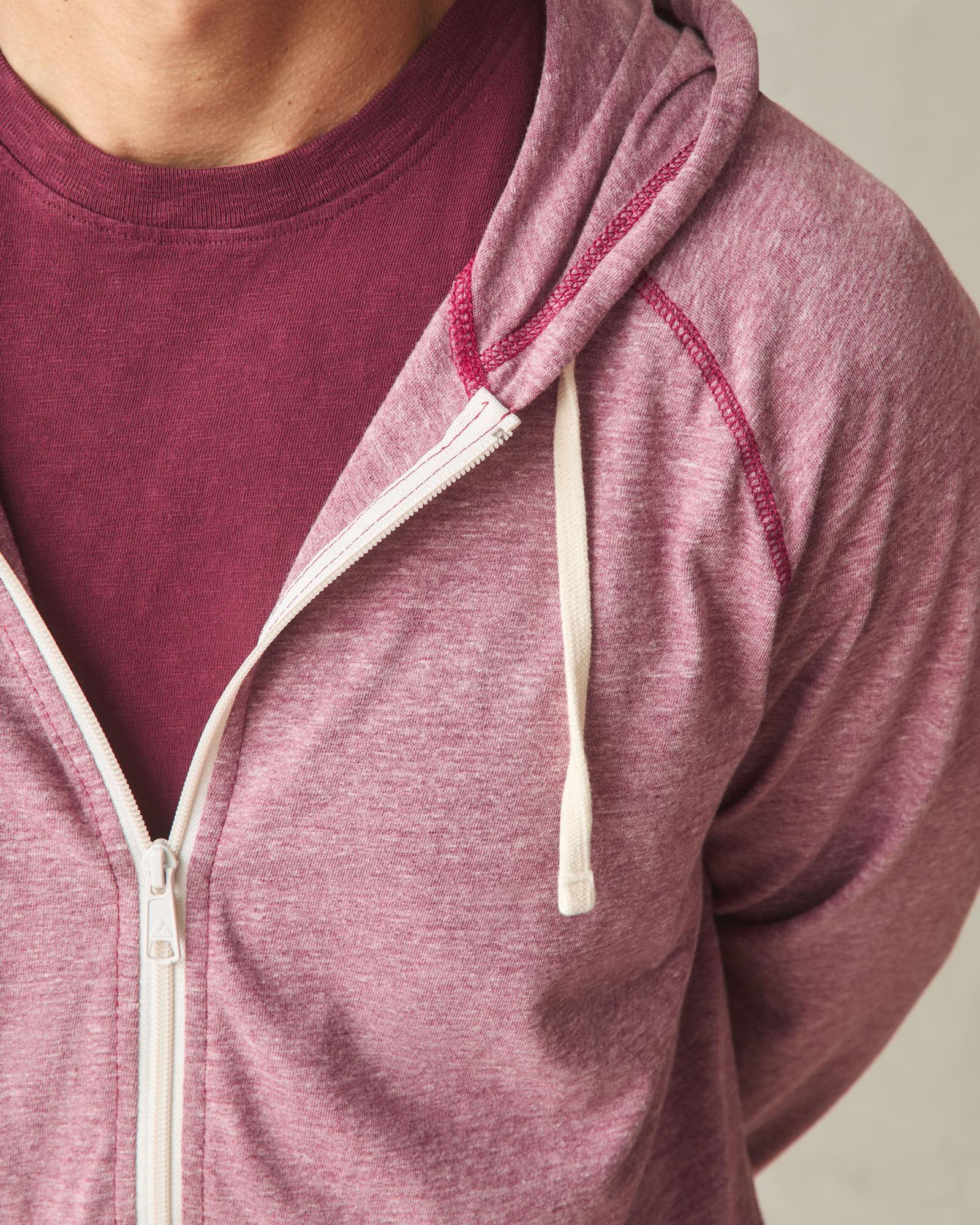 Men's Lightweight Full Zip - Bonfire Red Heather Product Image