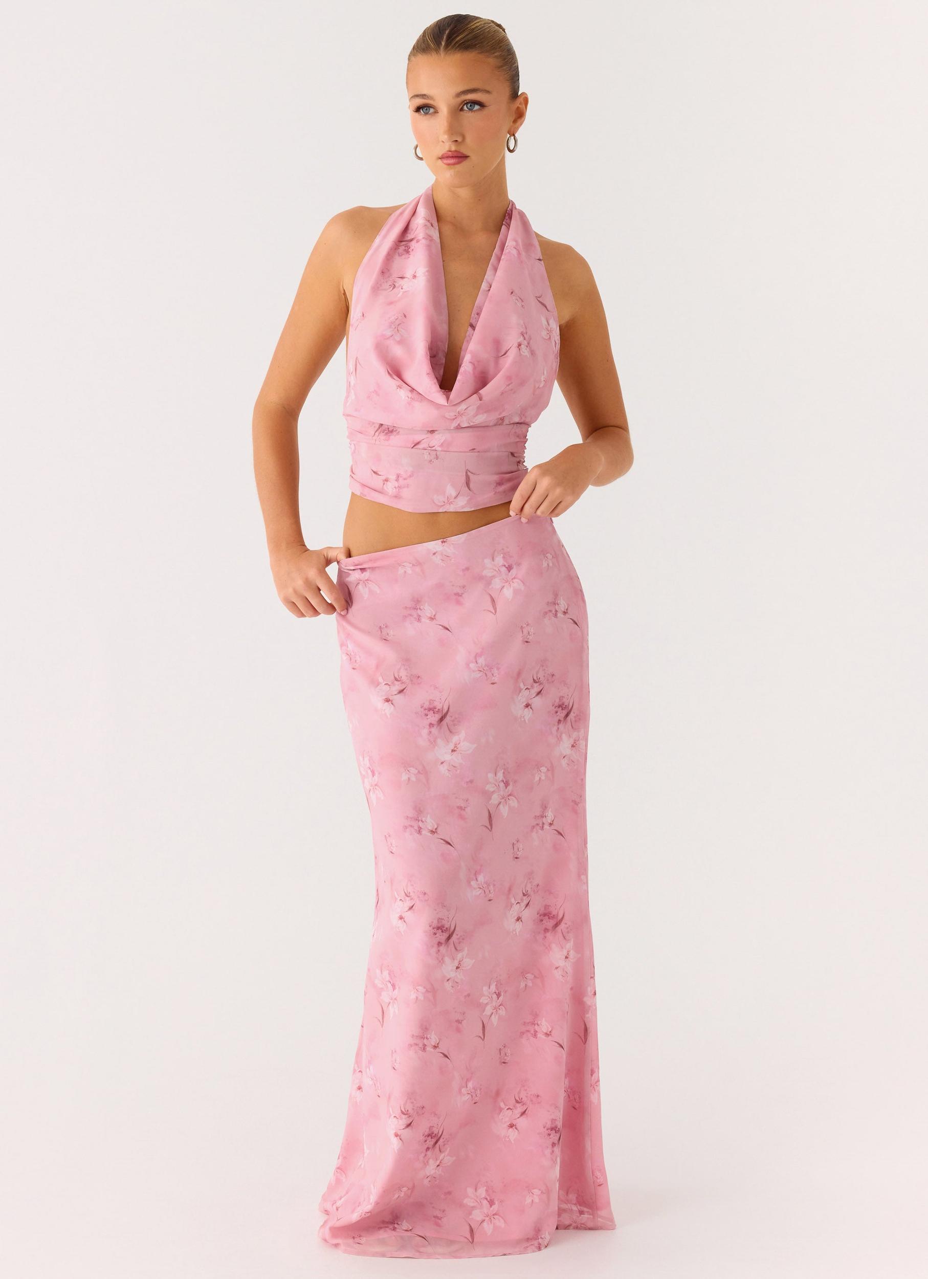 Soulful Low Rise Maxi Skirt - Vintage Floral Product Image