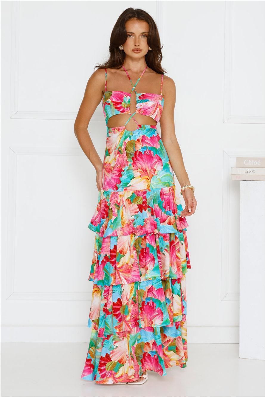 Fiesta In Paradise Maxi Dress Floral Product Image