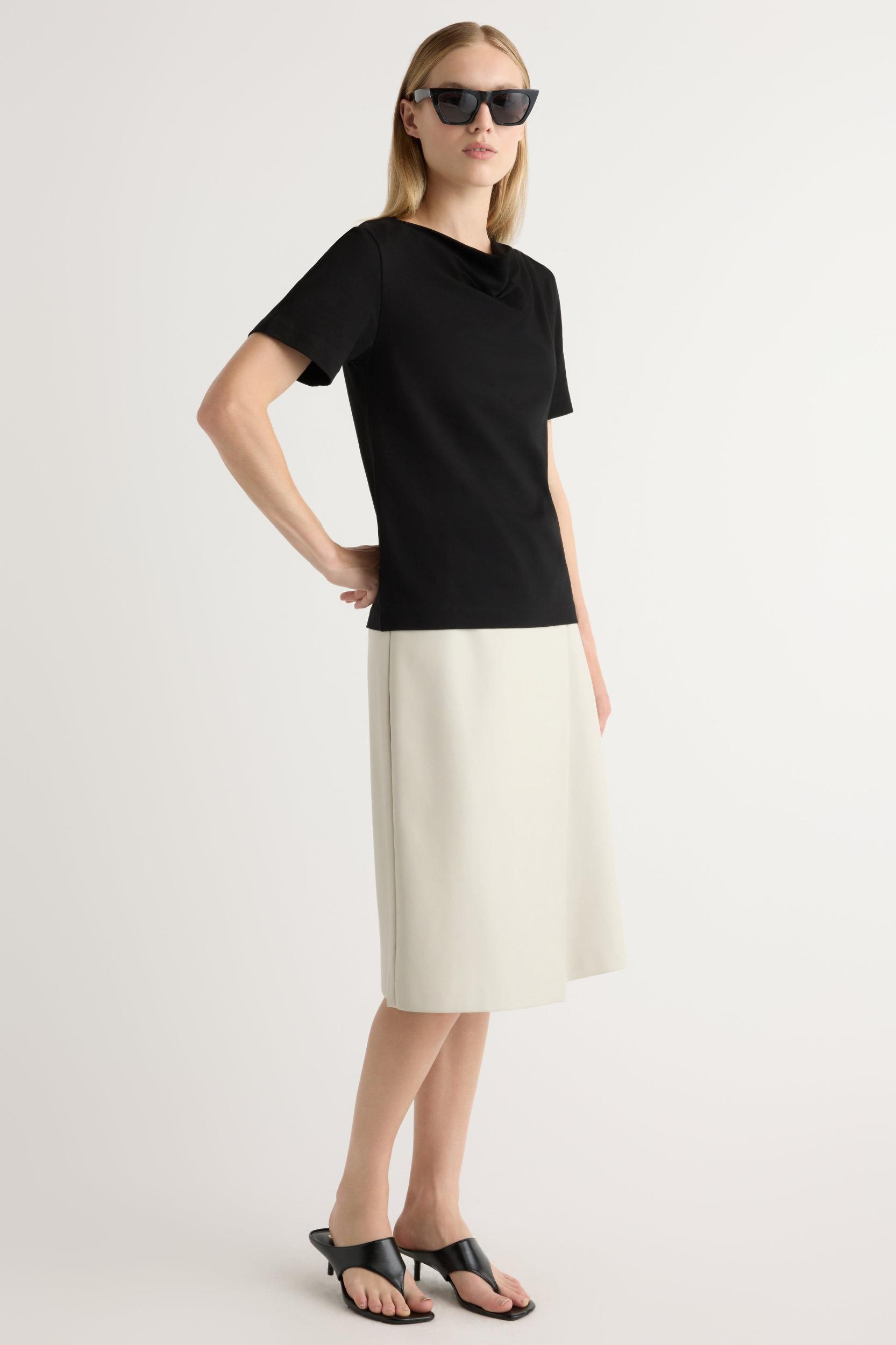 Kendra Organic Cotton Cowl-Neck Tee Product Image