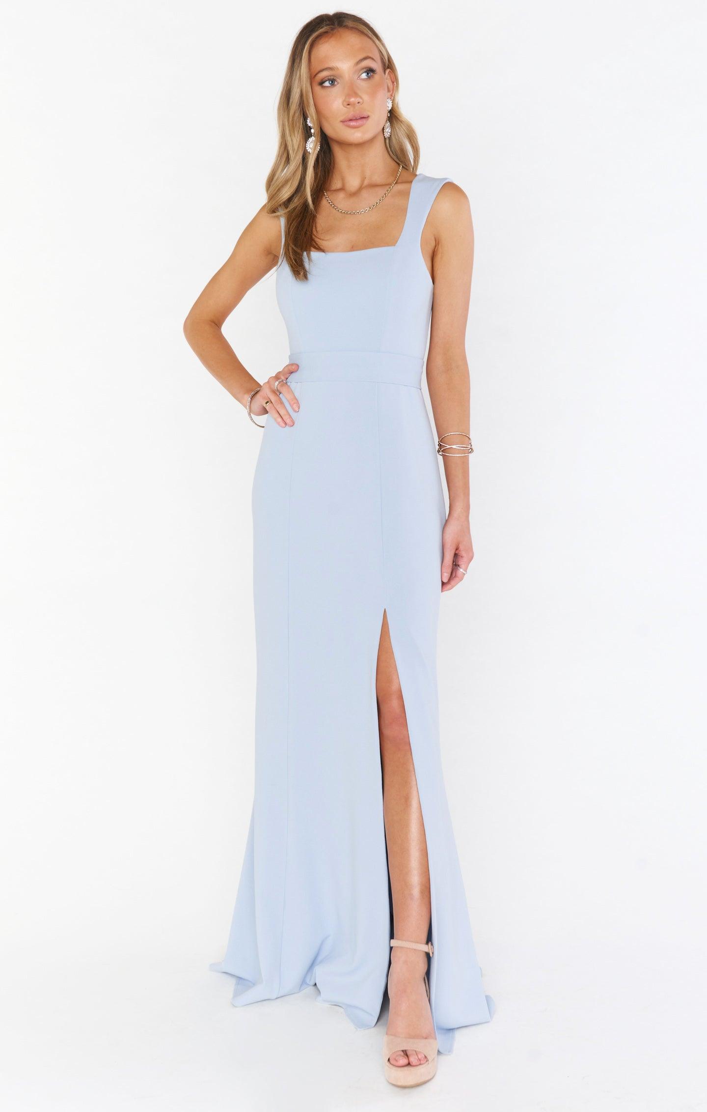 Paris Gown ~ Steel Blue Stretch Product Image