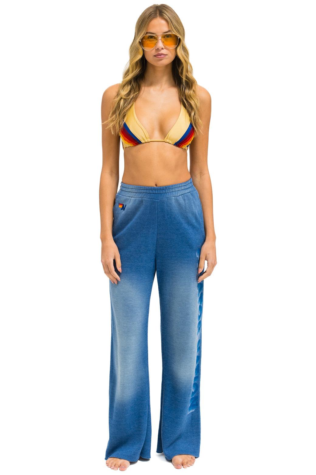 AN 3D WIDE LEG POCKET SWEATPANTS - FADED WATER Female Product Image