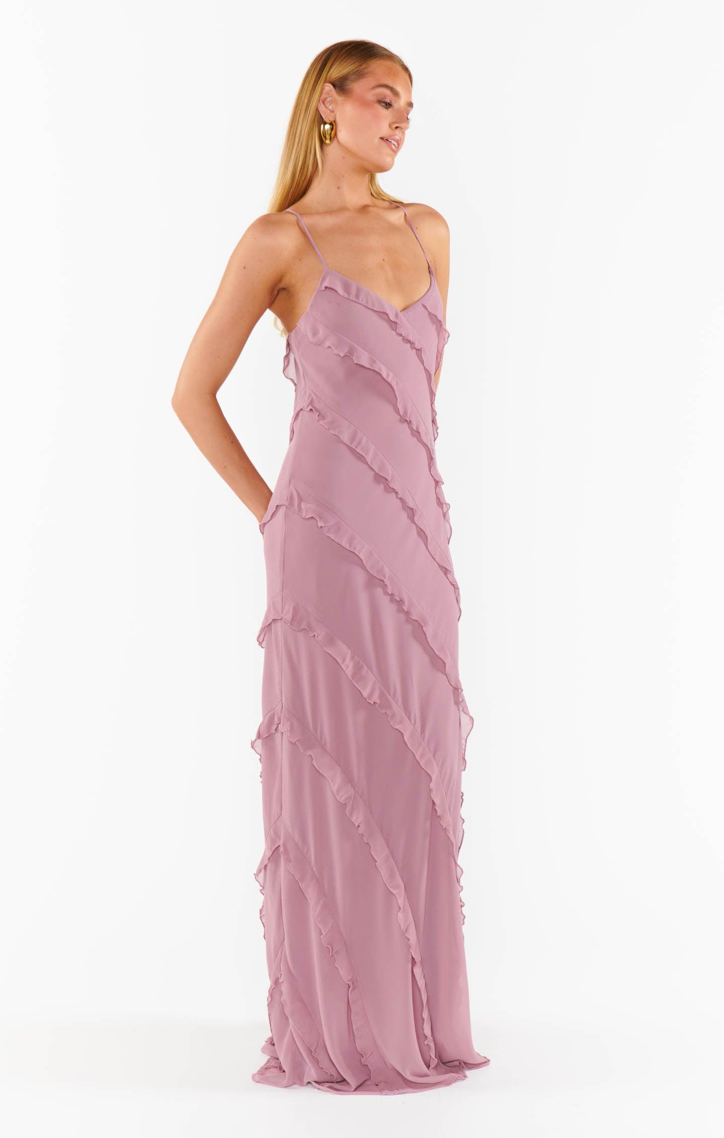 Romance Ruffle Dress ~ Antique Rose Chiffon Product Image