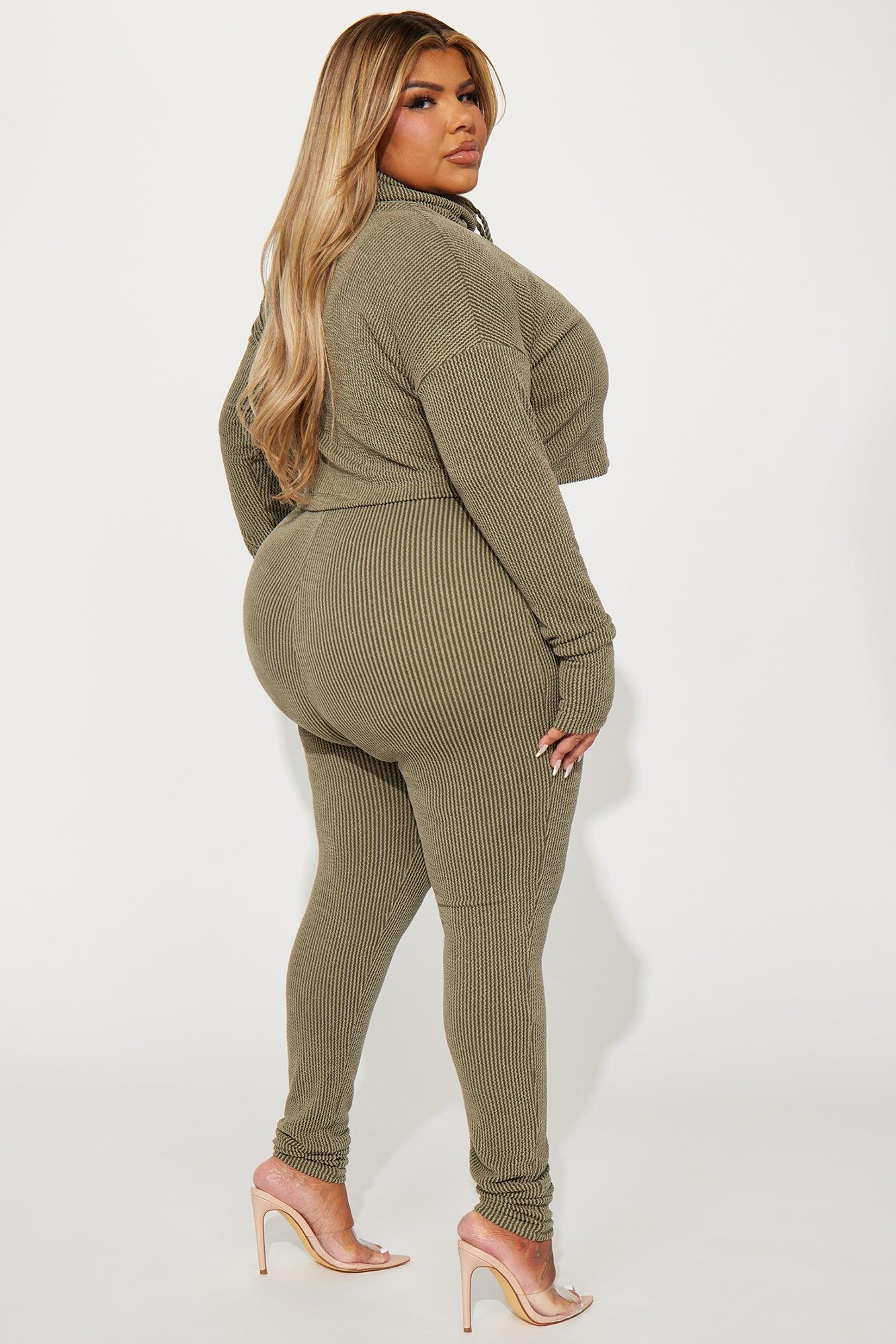 Thinking It Over 2 Piece Jumpsuit Set - Olive Product Image