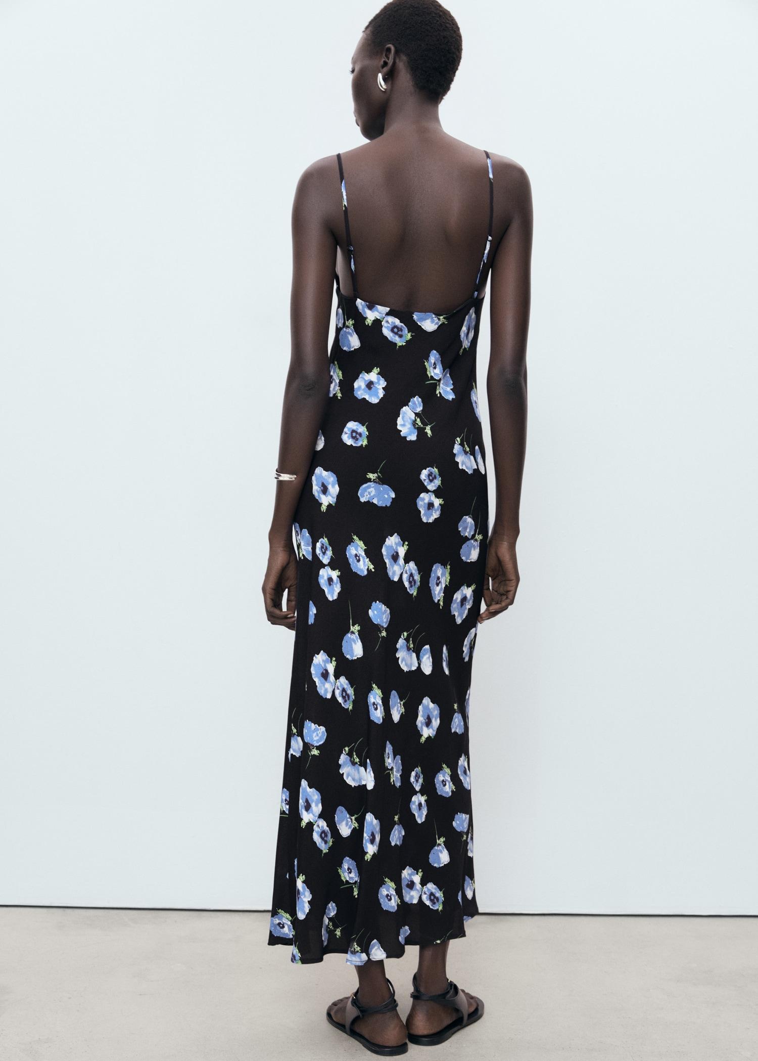 Long dress with draped neckline - Women | MANGO USA Product Image