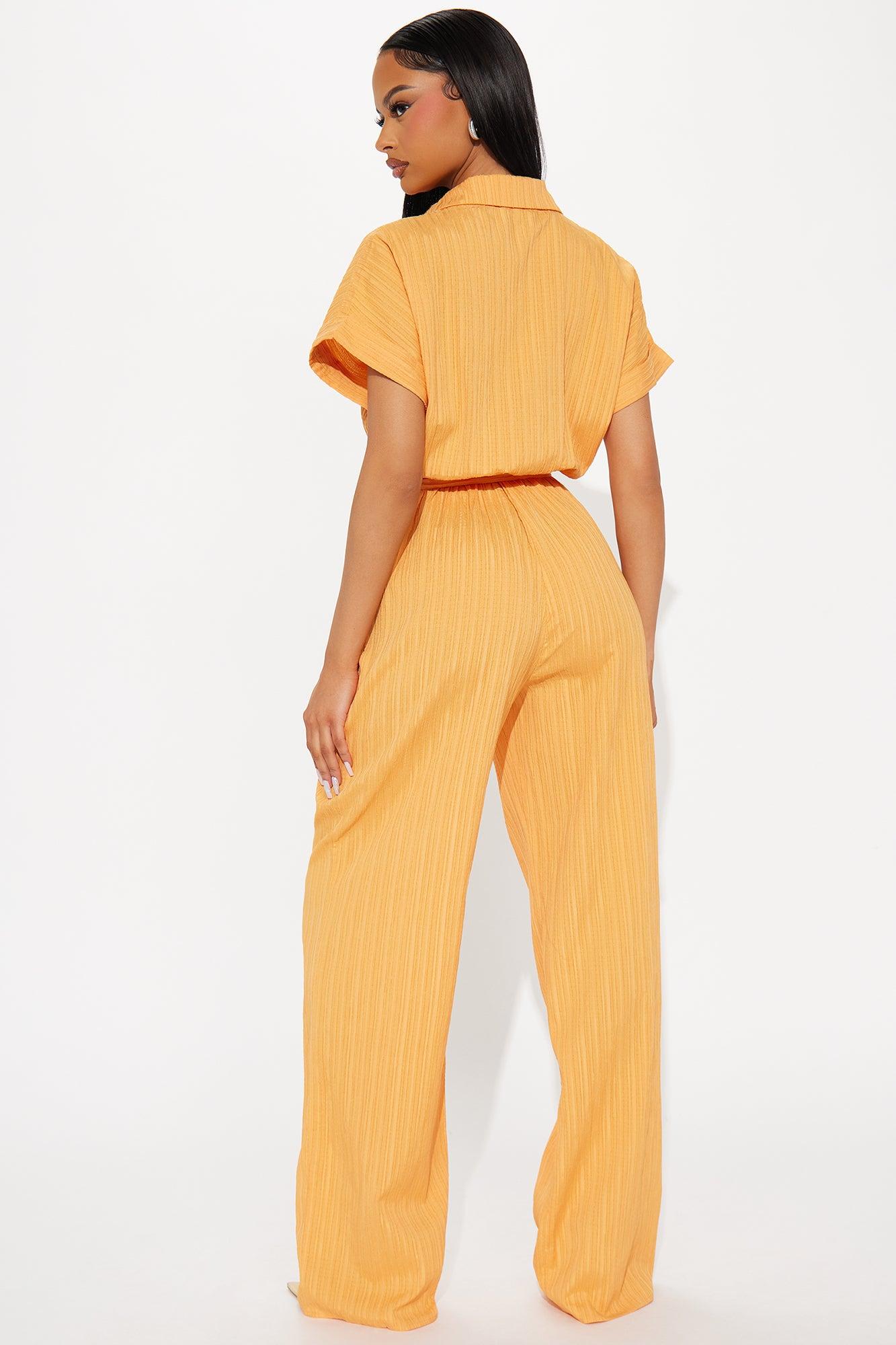 Pamela Collared Jumpsuit - Orange Product Image