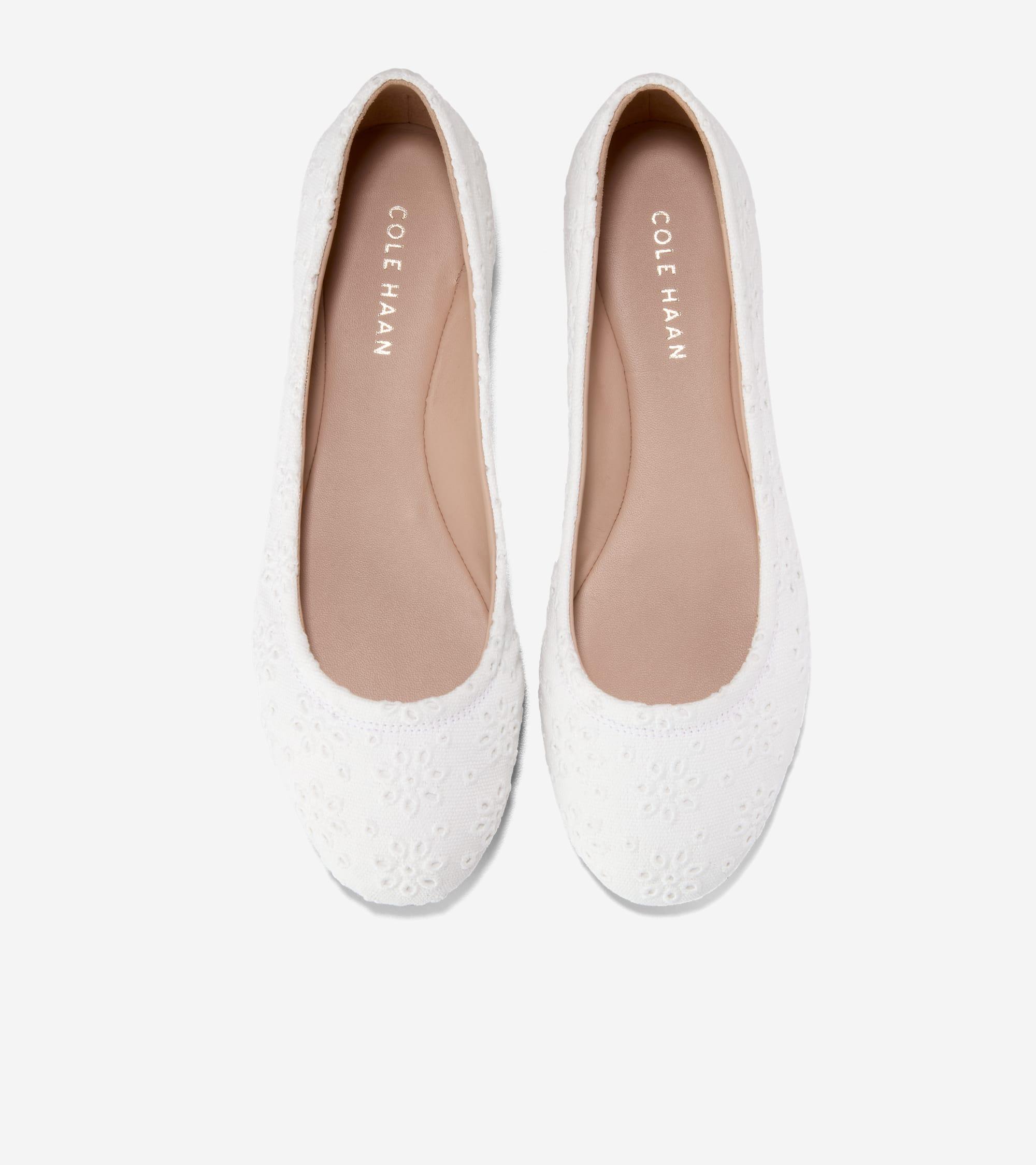 Women's Georgie Ballet Flats in White | Cole Haan Product Image