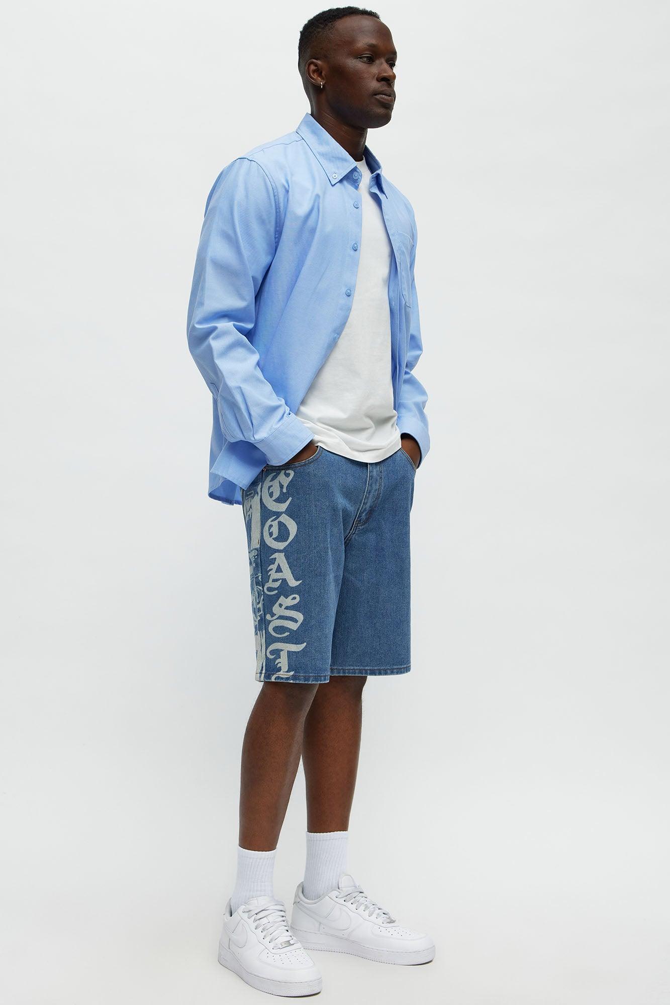 Coast Drift Relaxed Denim Shorts - Medium Blue Wash Product Image