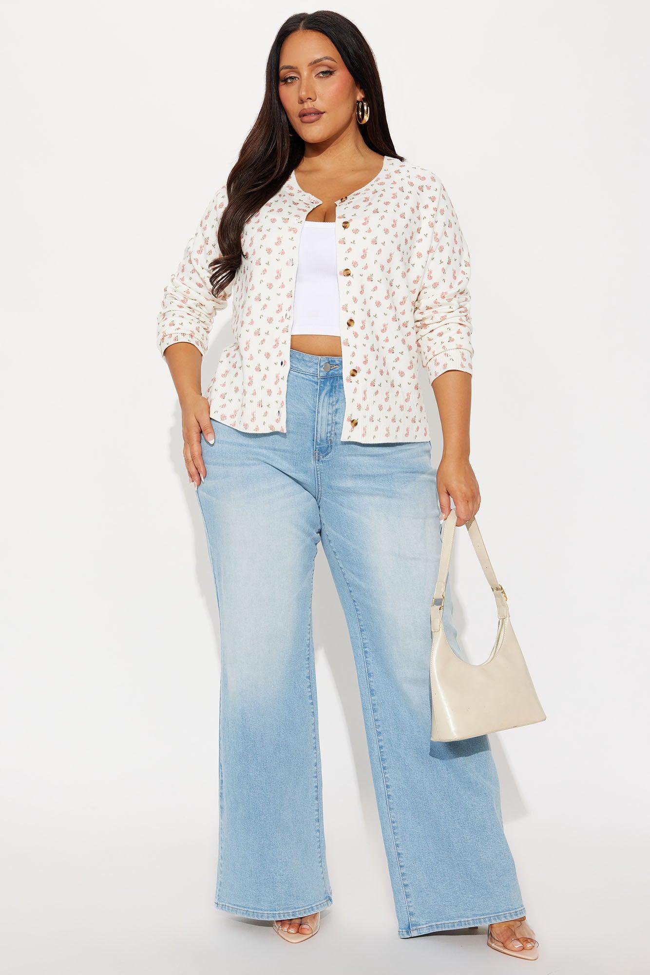 In Full Bloom Ditsy Floral Cardigan Sweater - Ivory/combo Product Image